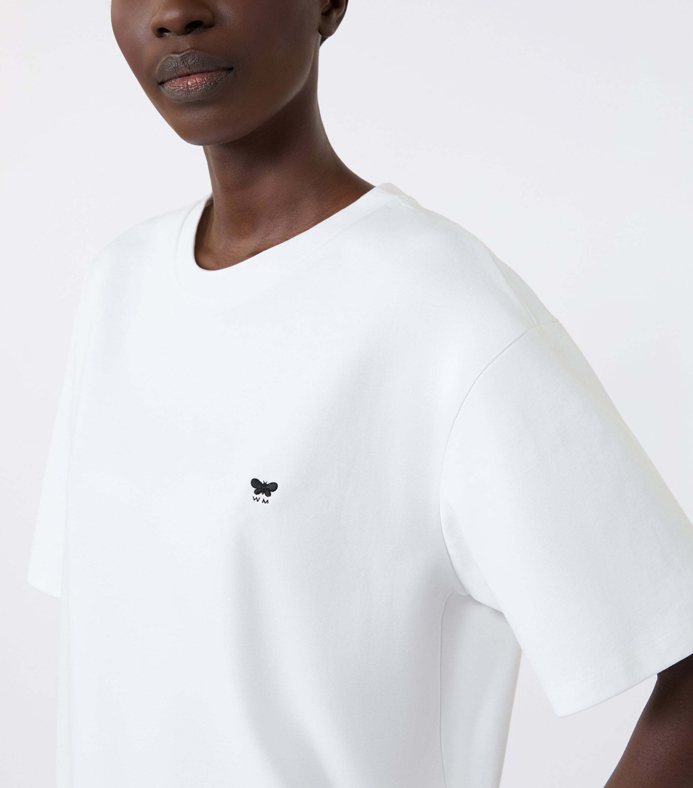 Weekend Max Mara Womens Cotton Lace-Hem T-Shirt White Image 4