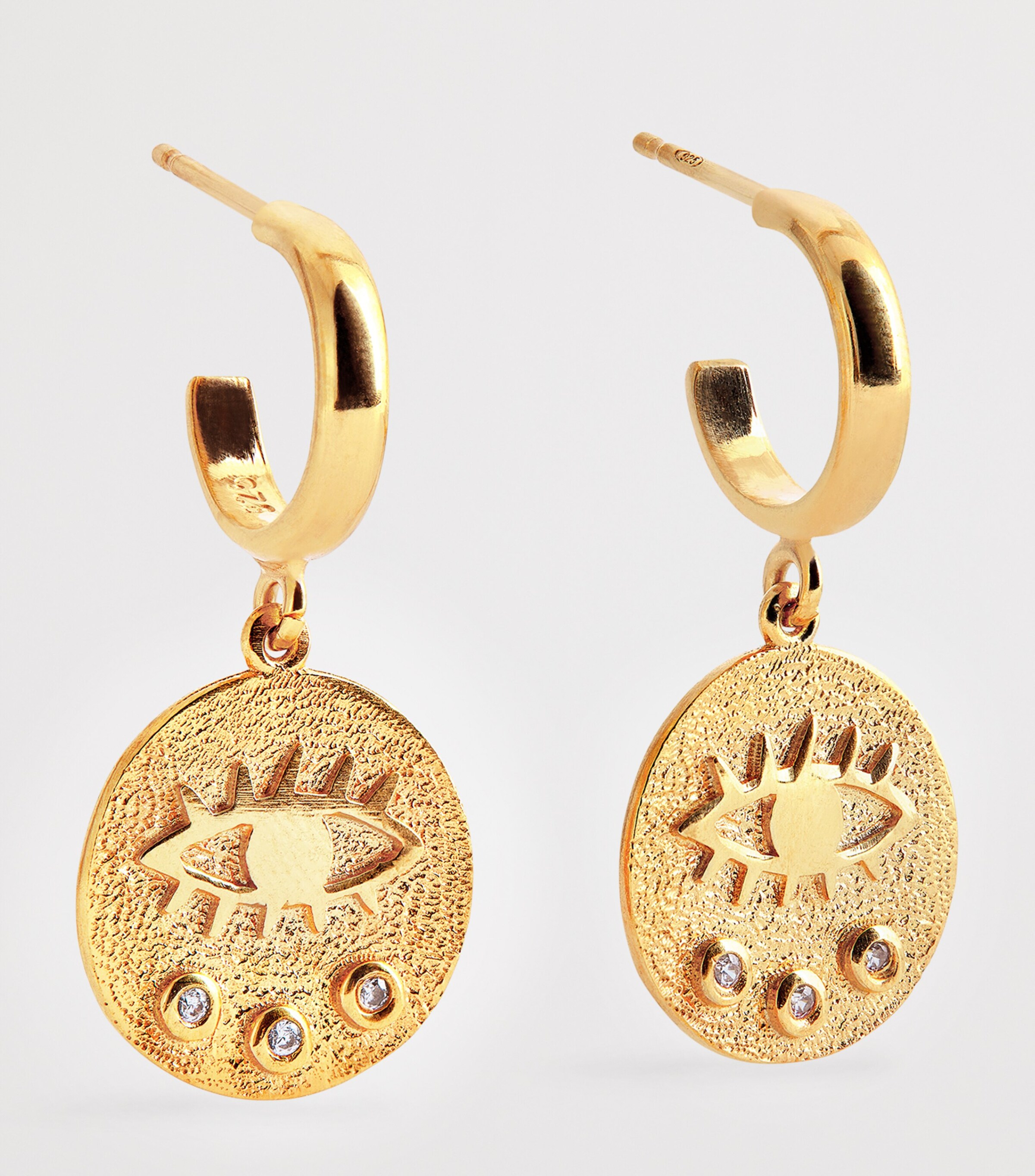 Hermina Athens Gold-Plated Kressida Hoop Earrings Gold Image 3