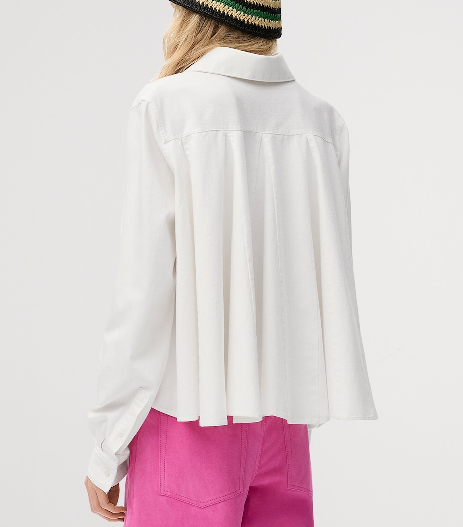 LOEWE Womens x Paula's Ibiza Cotton-Blend Anagram Shirt White Image 4