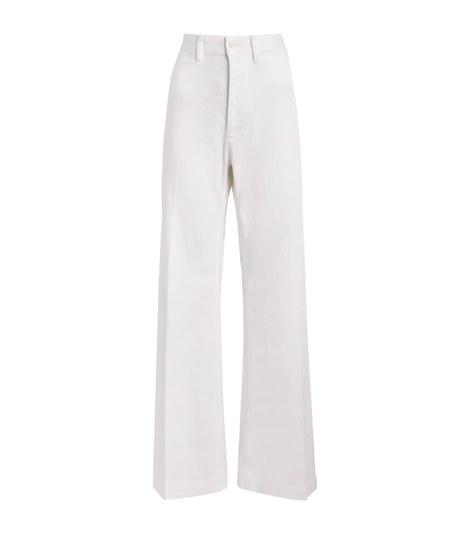 Stretch Cotton Twill Wide-Leg Trousers NEVIS Image 1
