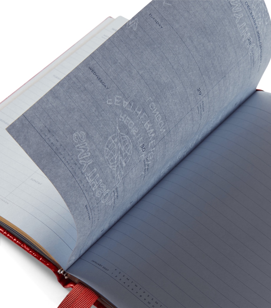 Croc-Embossed Mara Leather A5 Soho Diary 2026 RED Image 3
