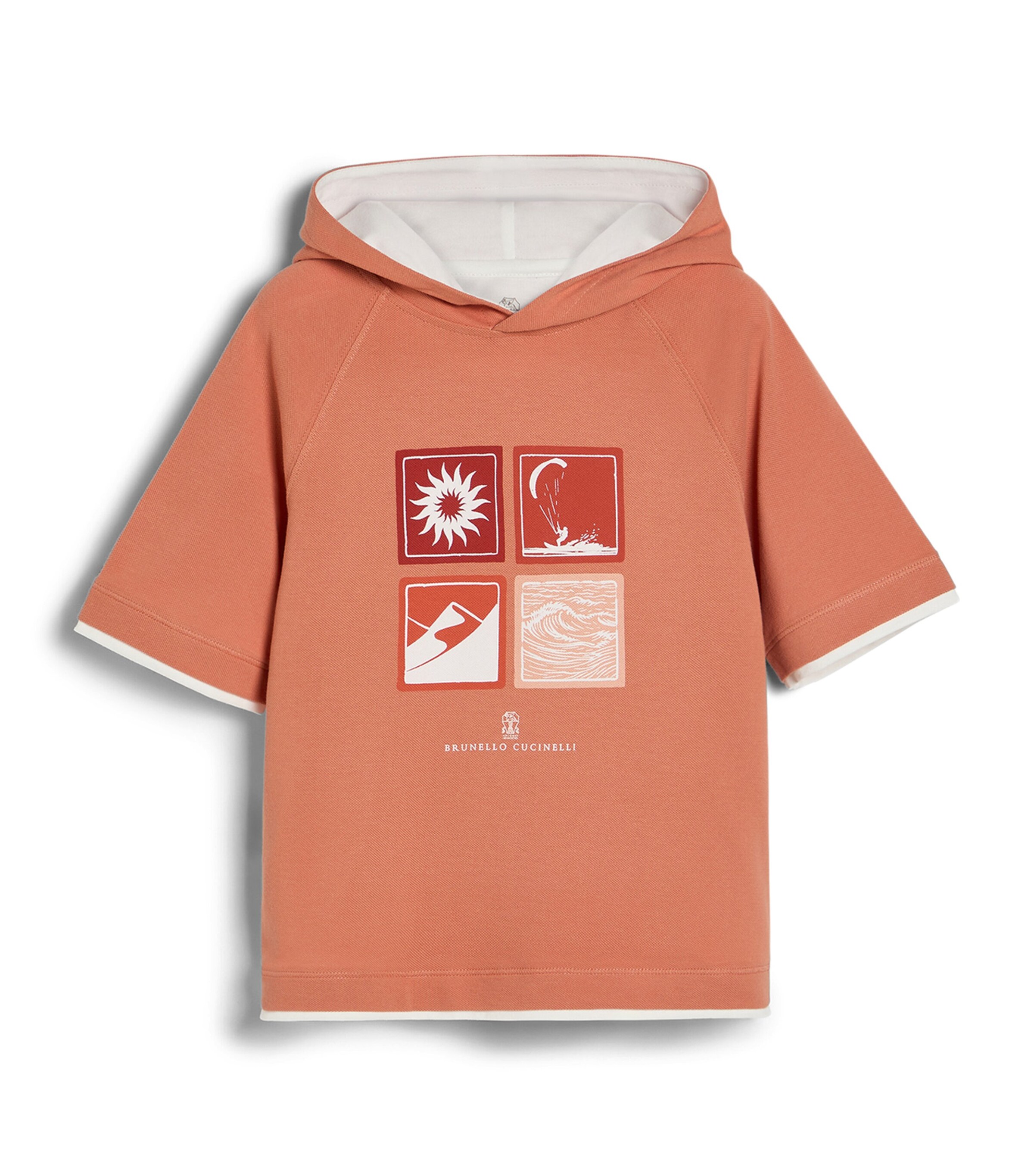 Brunello Cucinelli Kids Printed Short-Sleeve Hoodie (4-6 Years) Image 1