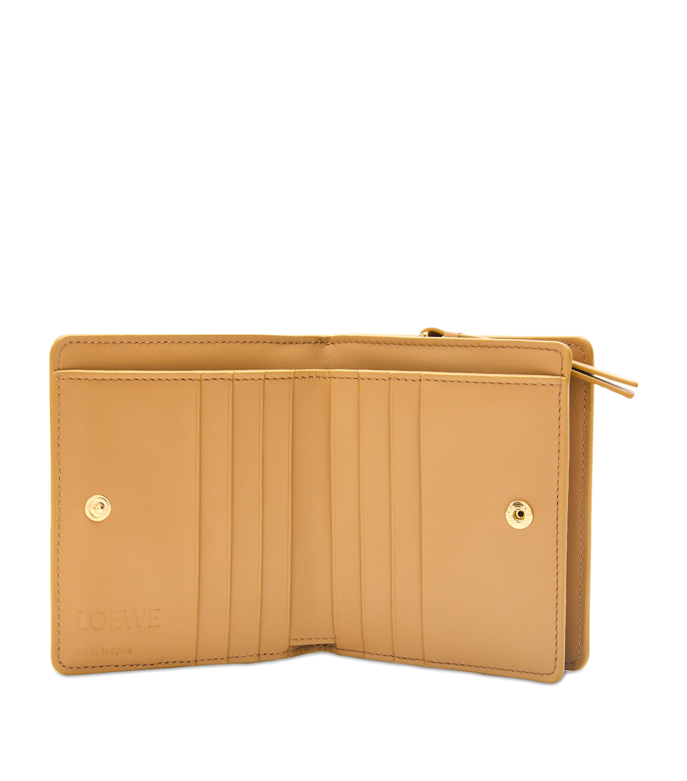 Leather Puzzle Compact Zip Wallet MULTICOLOR Image 3