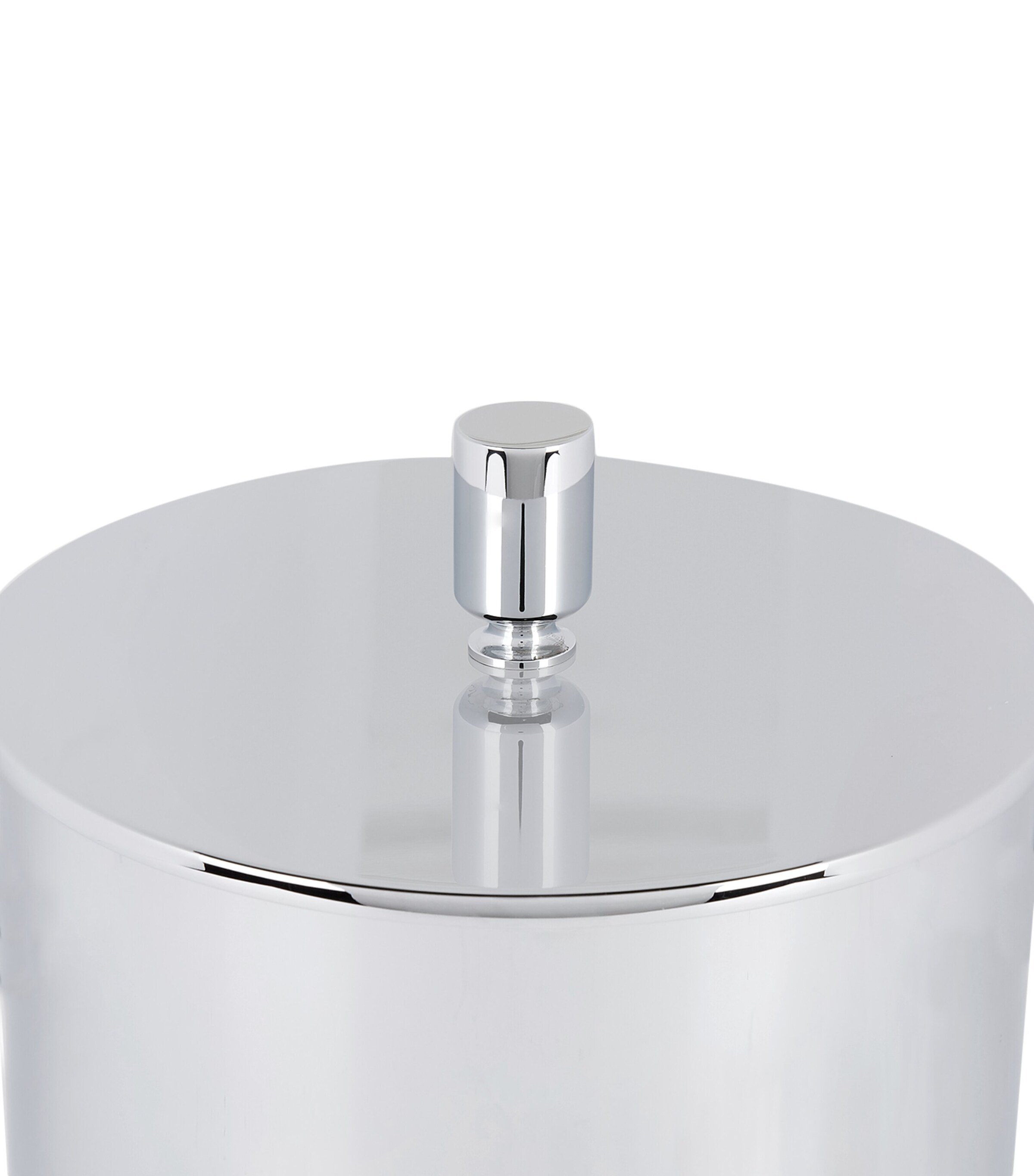 ZODIAC Cylinder Leather Cover Bathroom Bin Silver Image 2