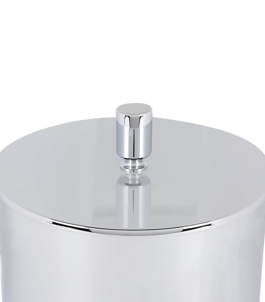 ZODIAC Cylinder Leather Cover Bathroom Bin Silver Image 2