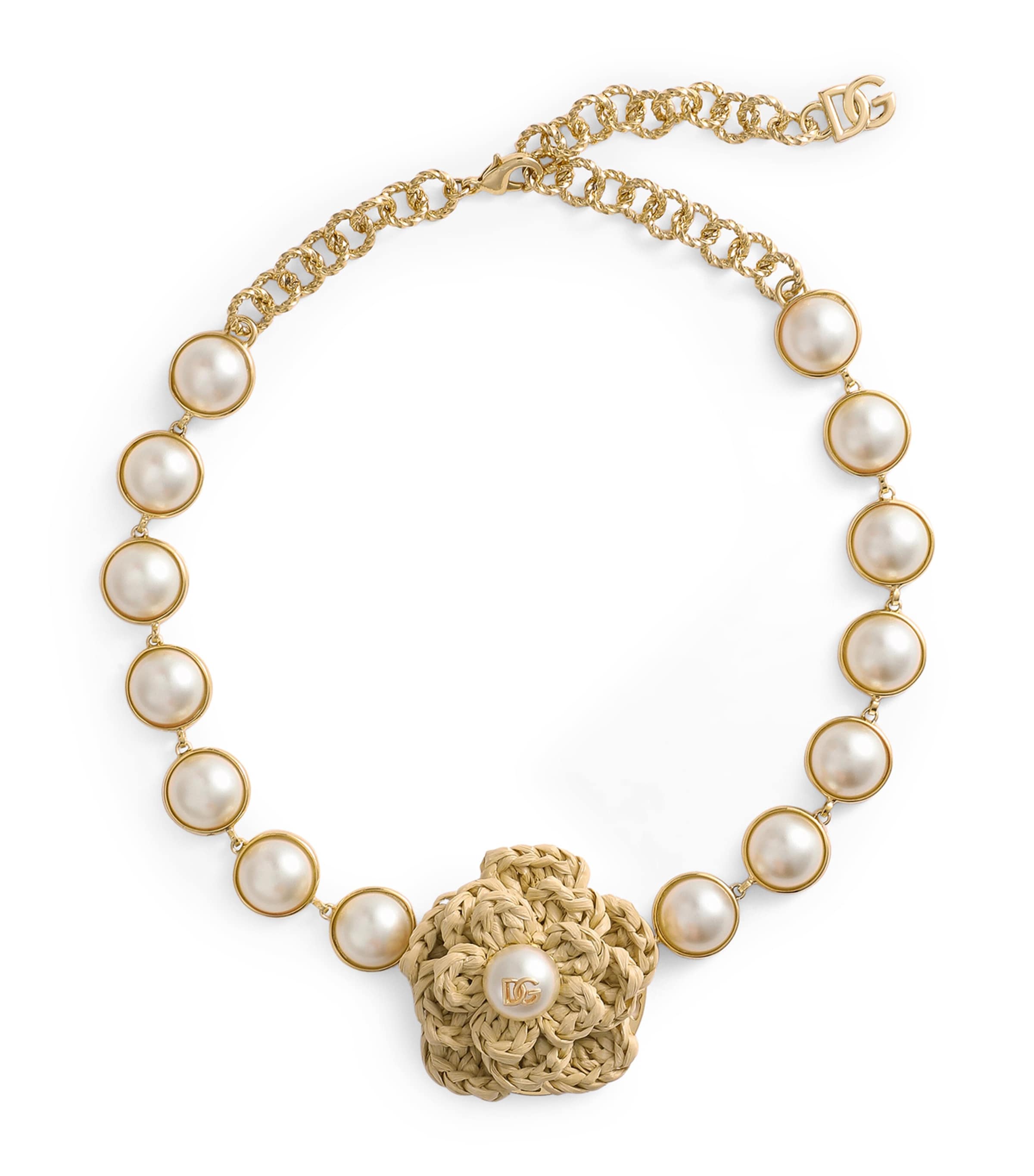 Faux Pearl Flower Necklace ZOO00-GOLD Image 1