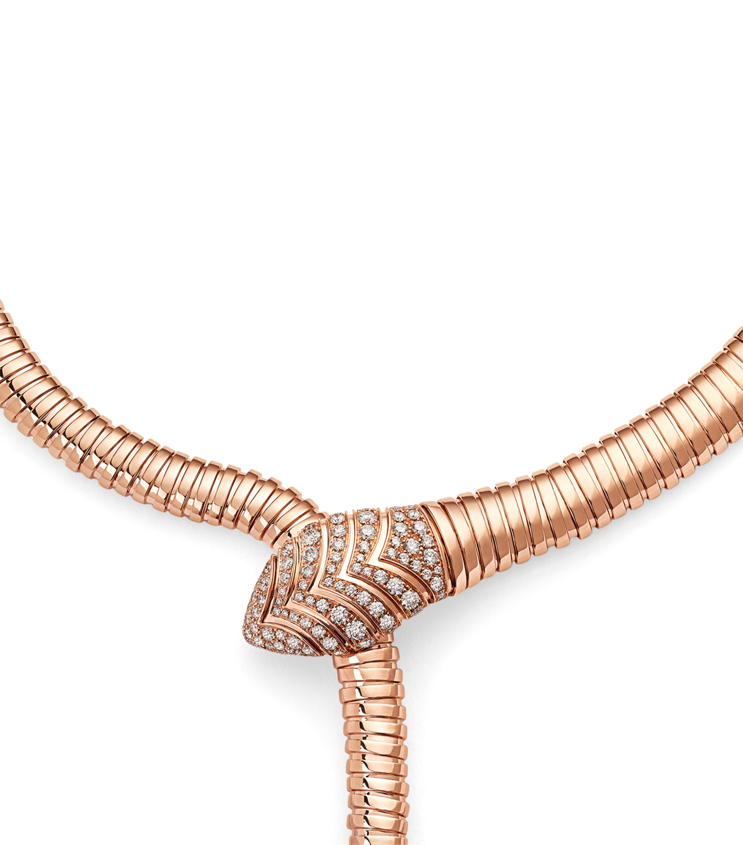 Bvlgari Rose Gold and Diamond Serpenti Tubogas Necklace Pink Gold Image 4