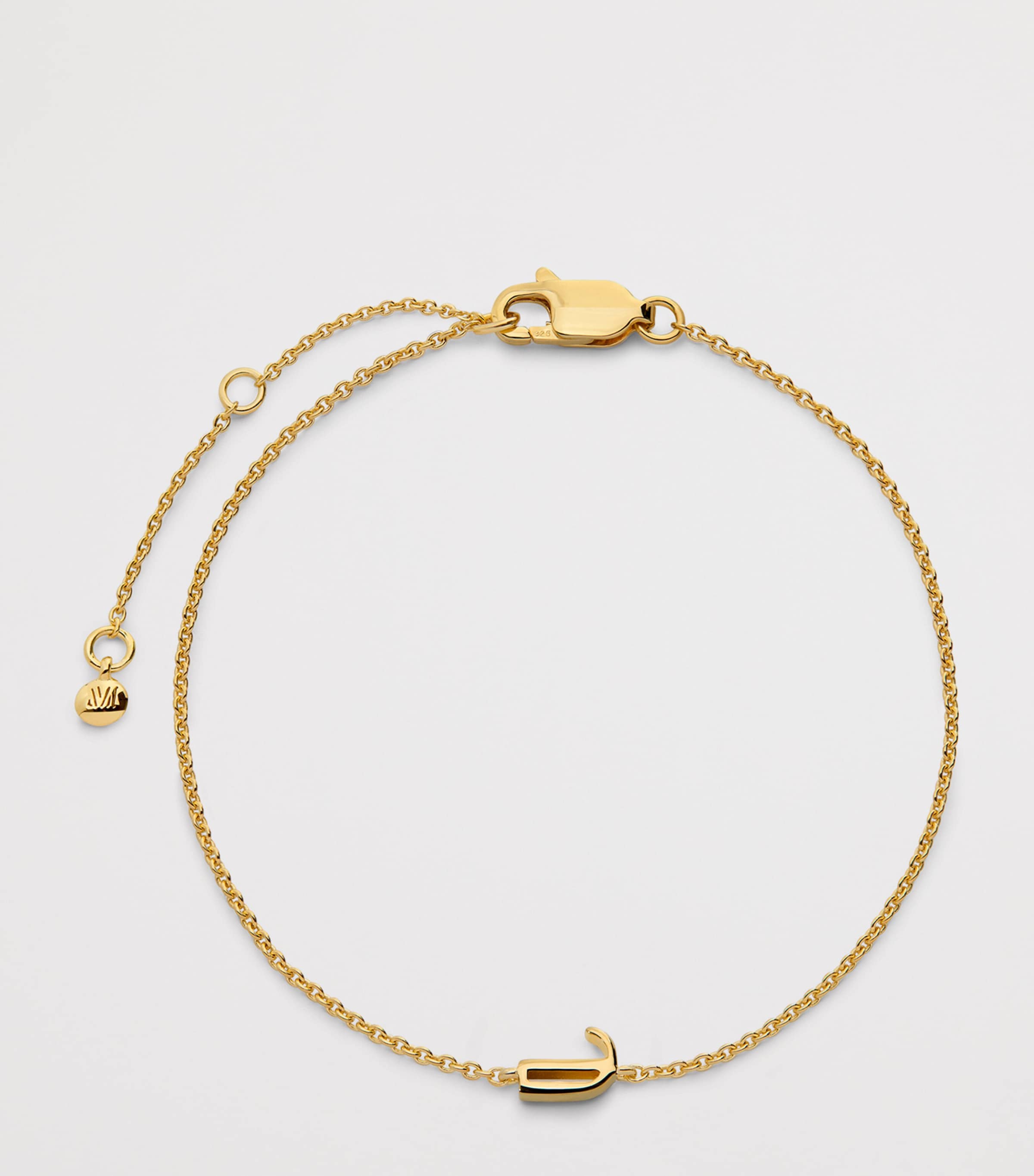 Monica Vinader J Initial Chain Bracelet Gold Image 2