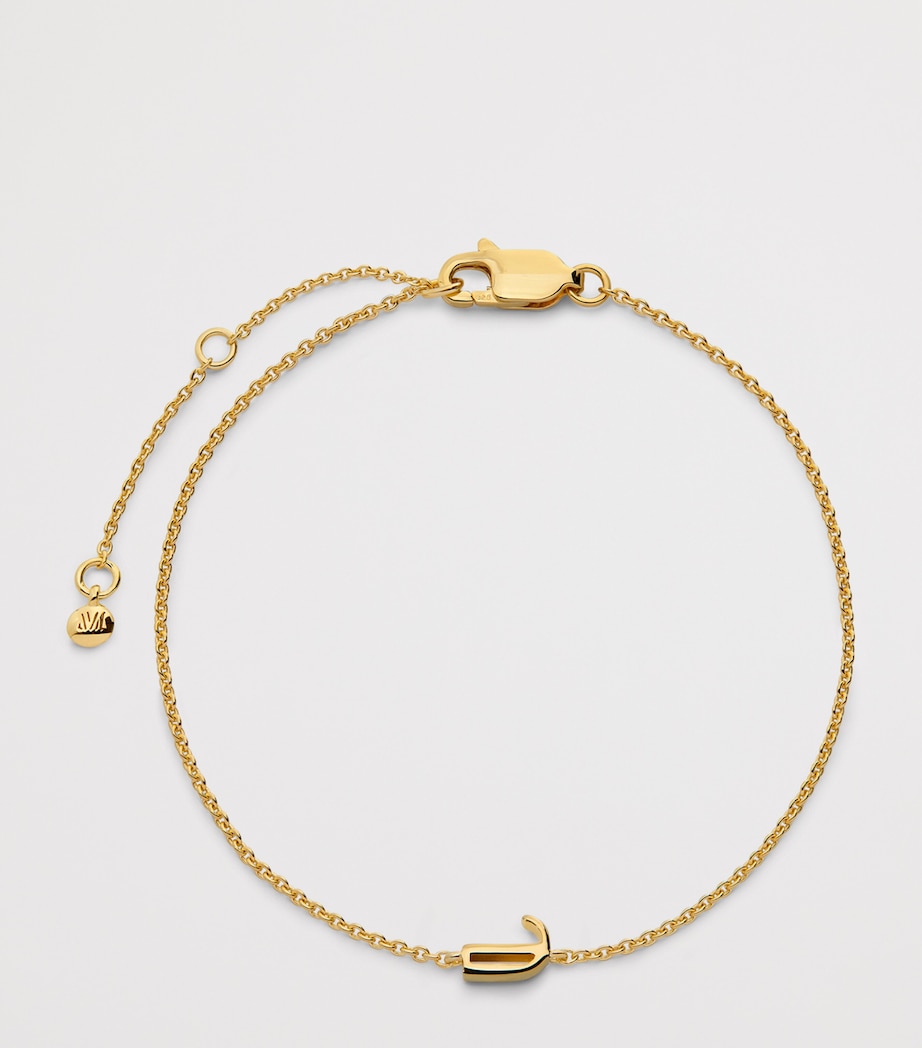 Monica Vinader J Initial Chain Bracelet Gold Image 2