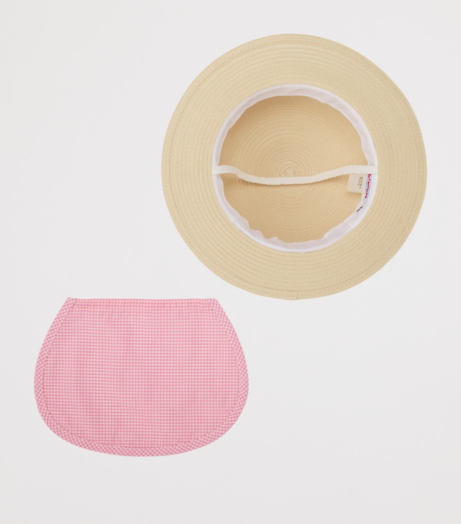 Miki House Gingham-Trim Bunny Sun Hat Image 3
