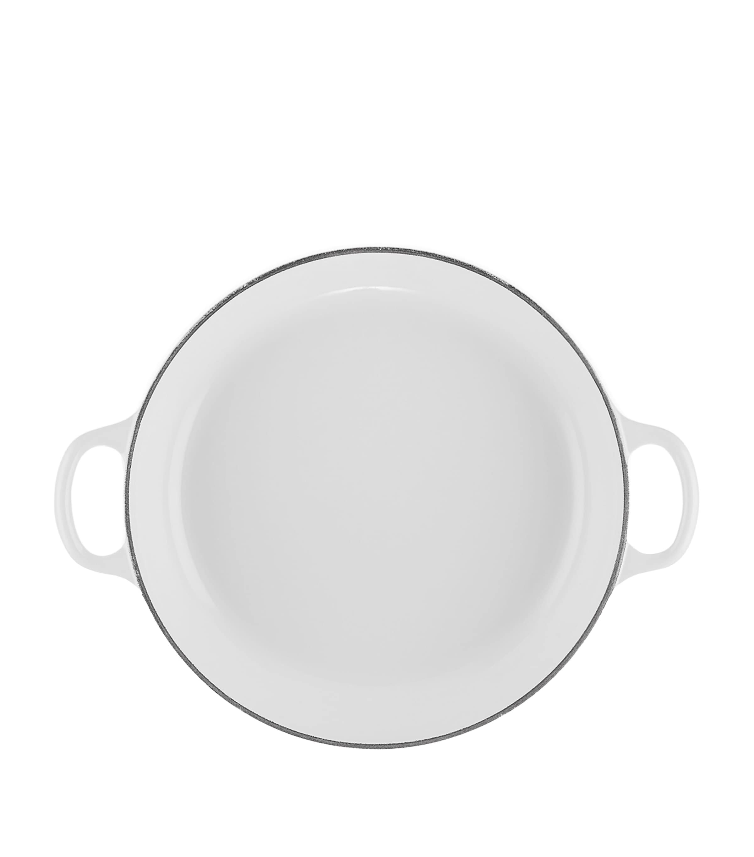 Cast Iron Petal Shallow Casserole Dish (26cm) WHITE Image 3