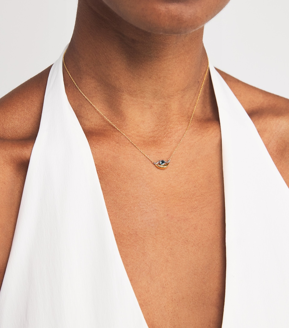 Yellow Gold and Sapphire Salvatore Necklace YELLOW GOLD Image 2