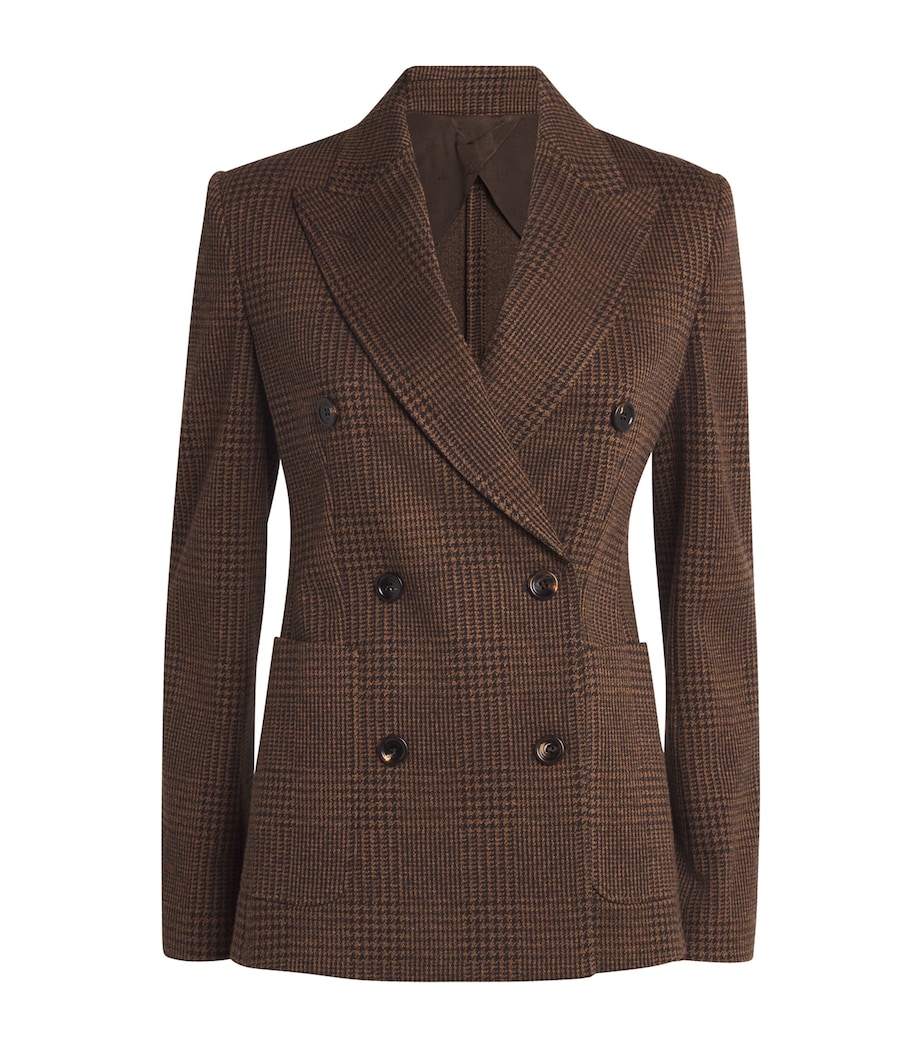 Cotton-Blend Houndstooth Blazer CHOCOLATE Image 1