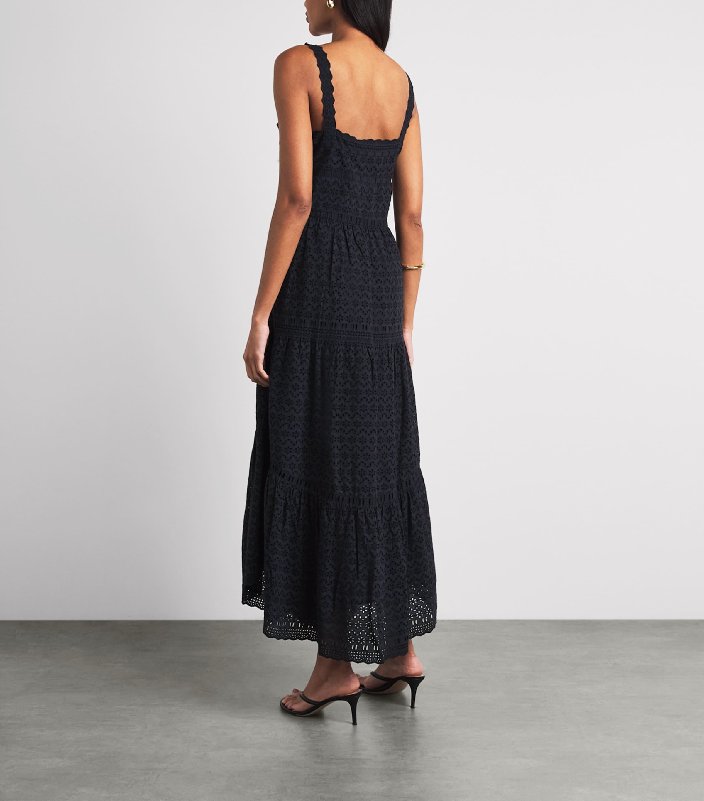 Ulla Johnson Womens Broderie Anglaise Constance Maxi Dress Midnight Image 4