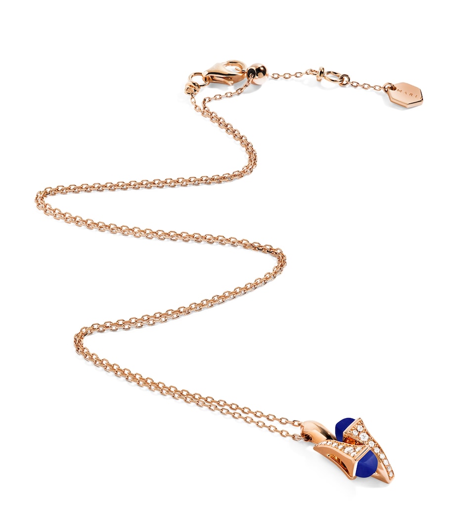 Rose Gold, Diamond and Lapis Lazuli Cleo Necklace ROSE GOLD Image 1