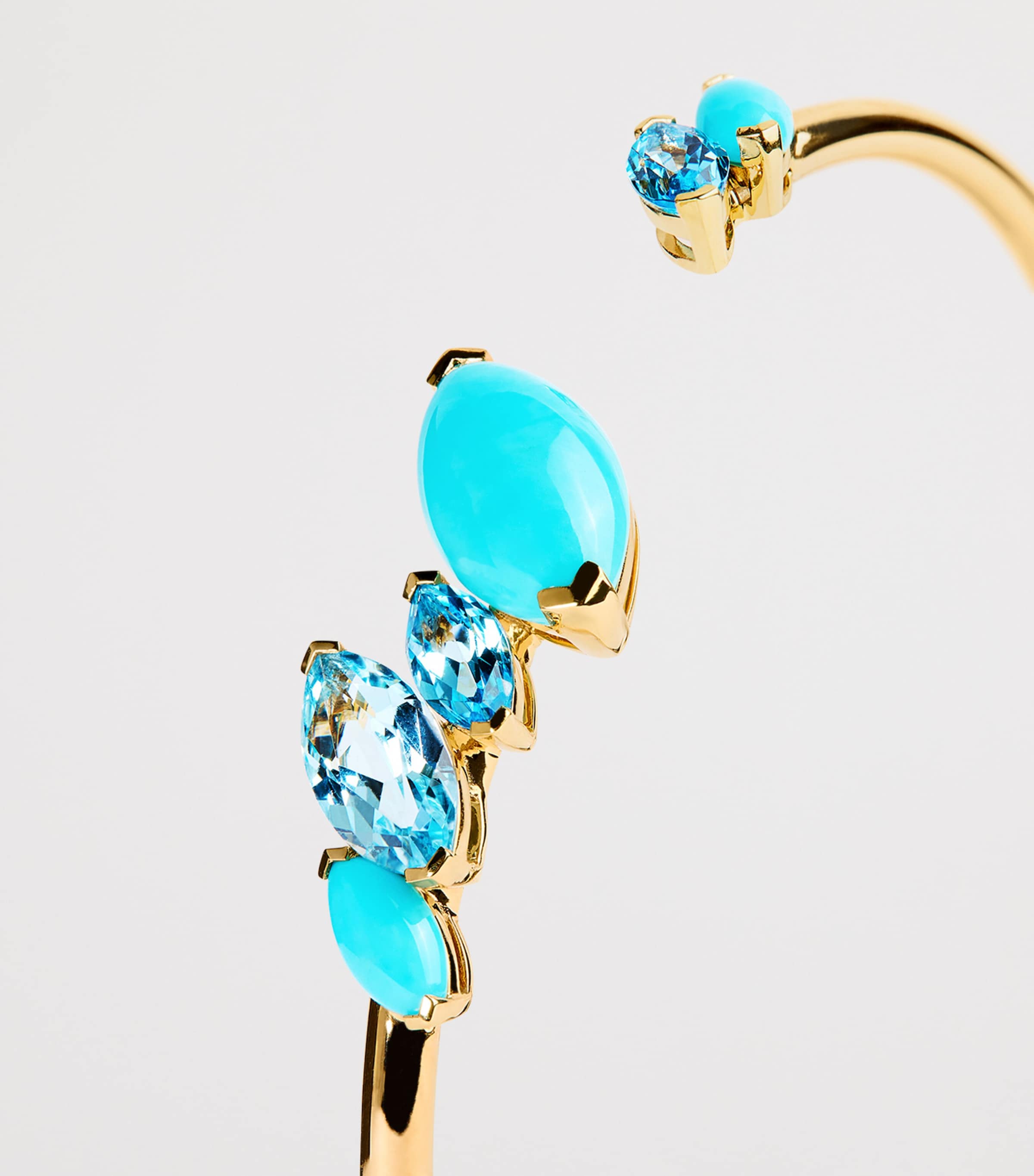 Yellow Gold, Topaz and Turquoise Batik Cuff YELLOW GOLD Image 5