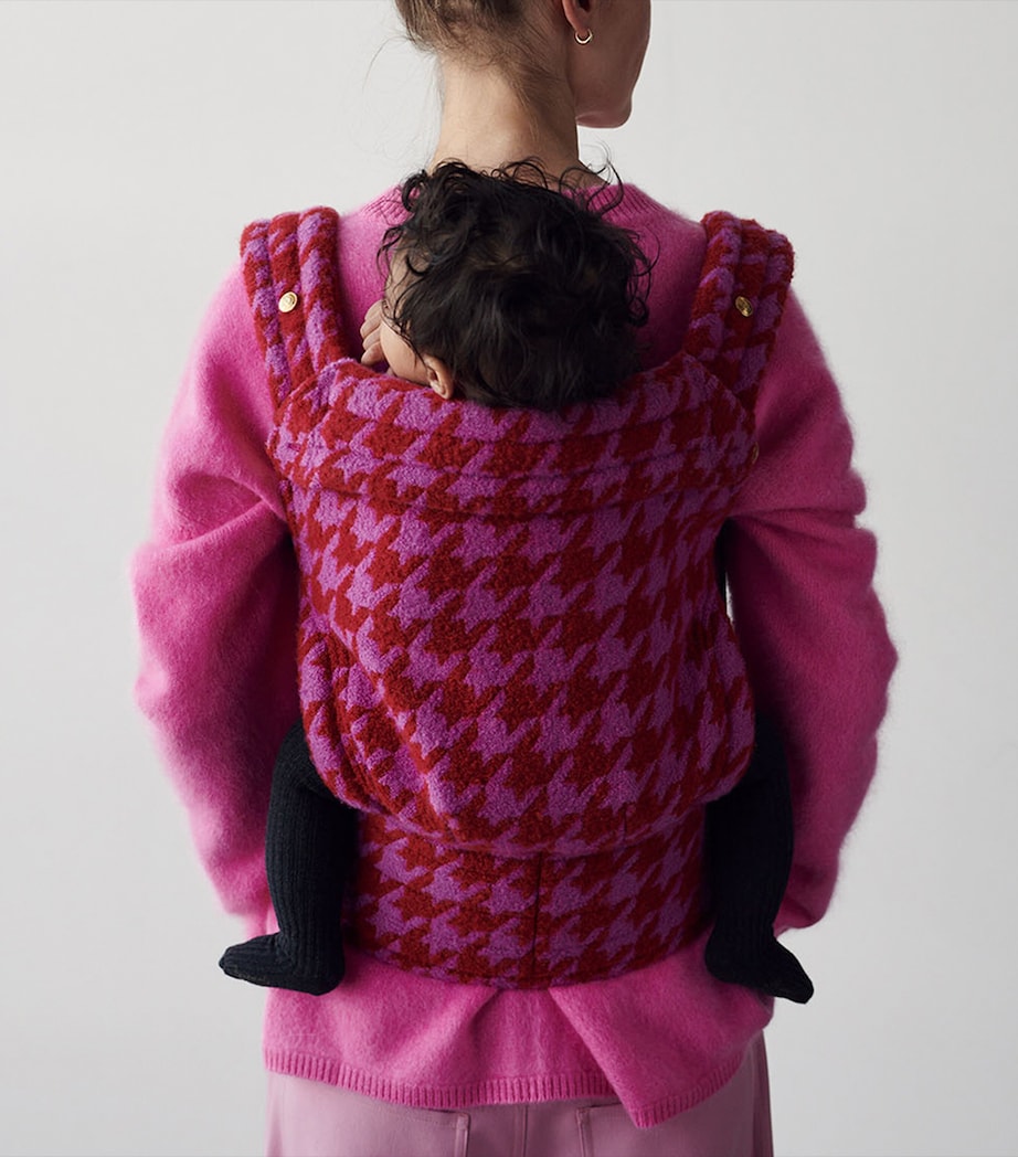 Artipoppe Cashmere-Cotton-Silk Zeitgeist Java Baby Carrier Red Pink Houndstooth Image 3