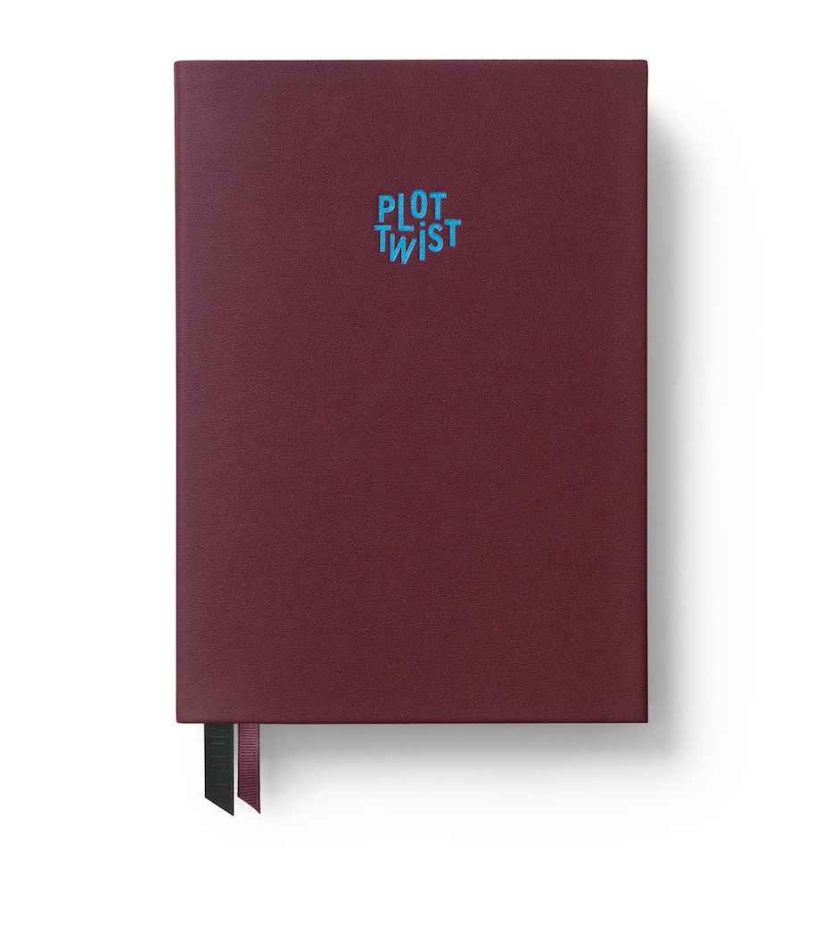 Leather Plot Twist Lined Notebook RED Image 1