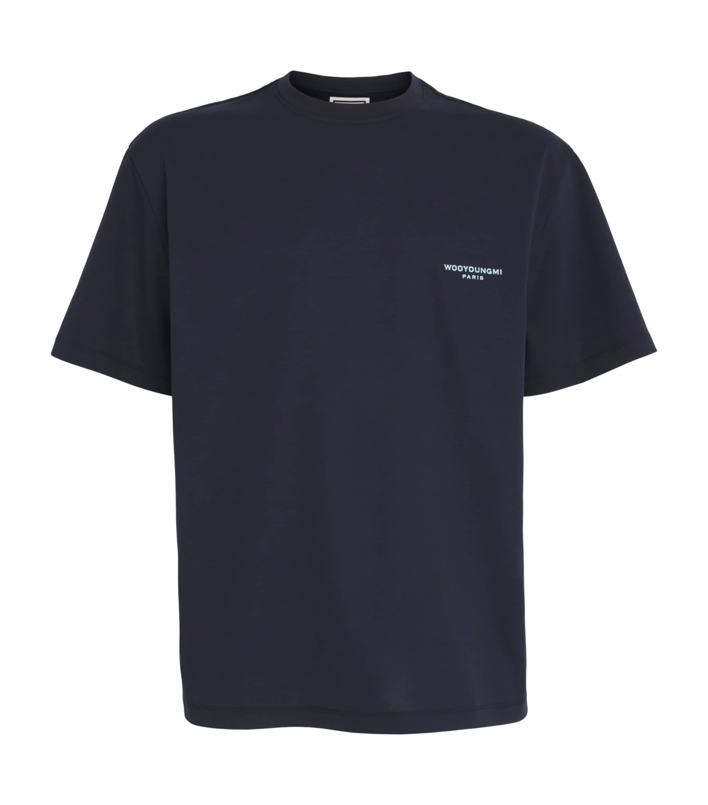 Wooyoungmi Blue Cotton Felt Logo T-Shirt | Harrods US