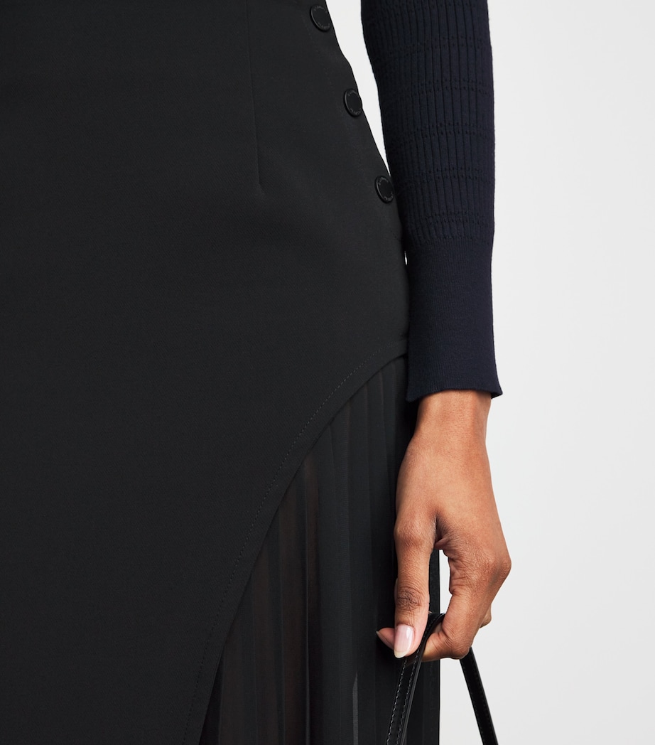 Pleated Panel Midi Skirt BLACK Image 6