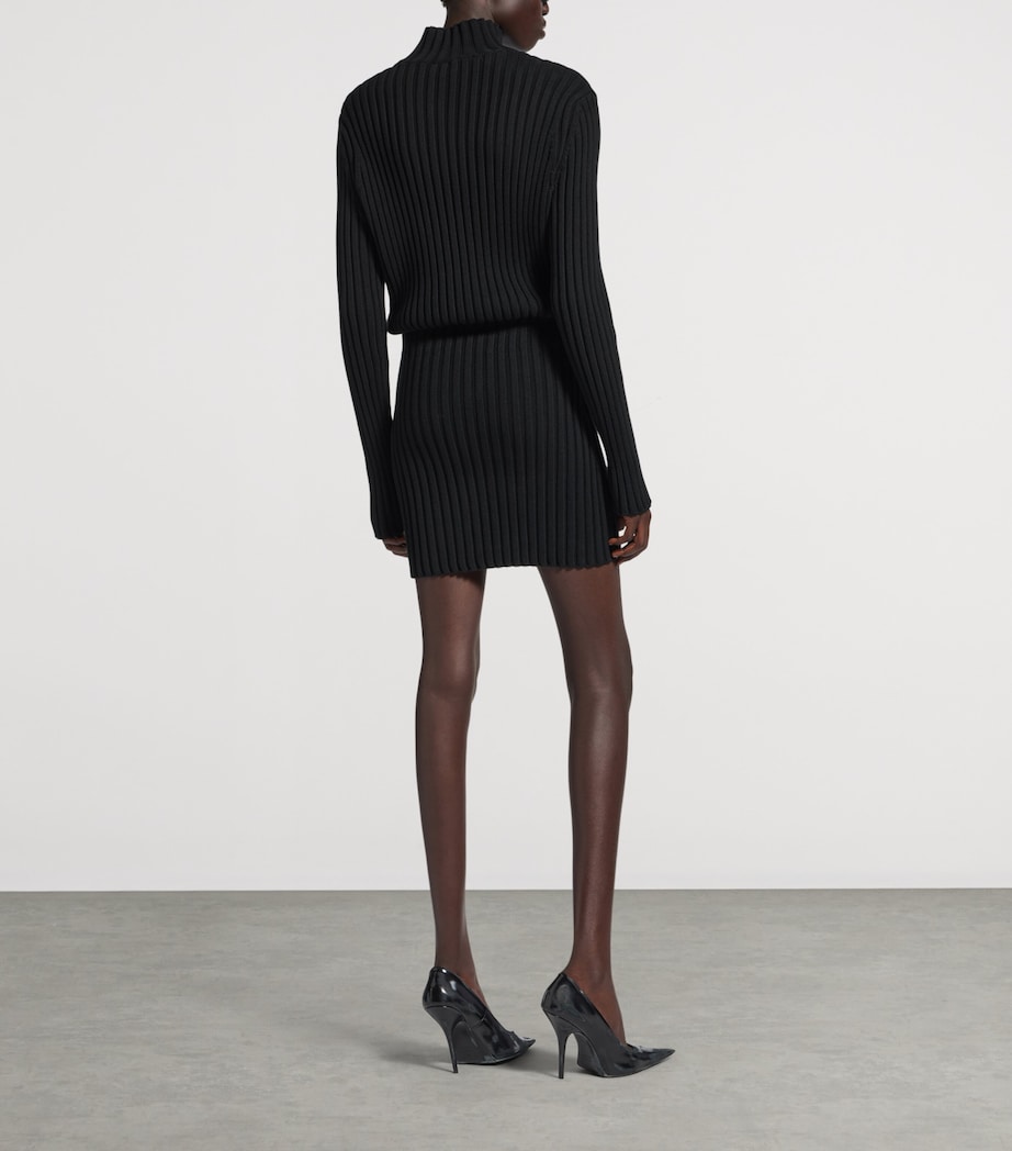 Balenciaga Womens Cotton-Blend Hourglass Mini Dress Image 3