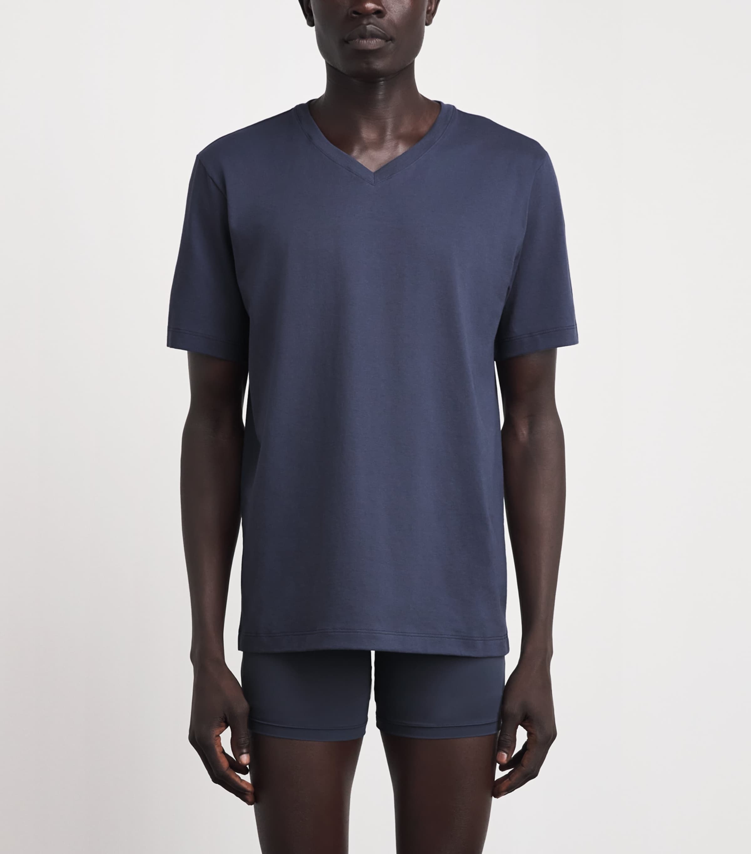 Hanro Mens Cotton Night & Day T-Shirt Stormy Gre Image 4