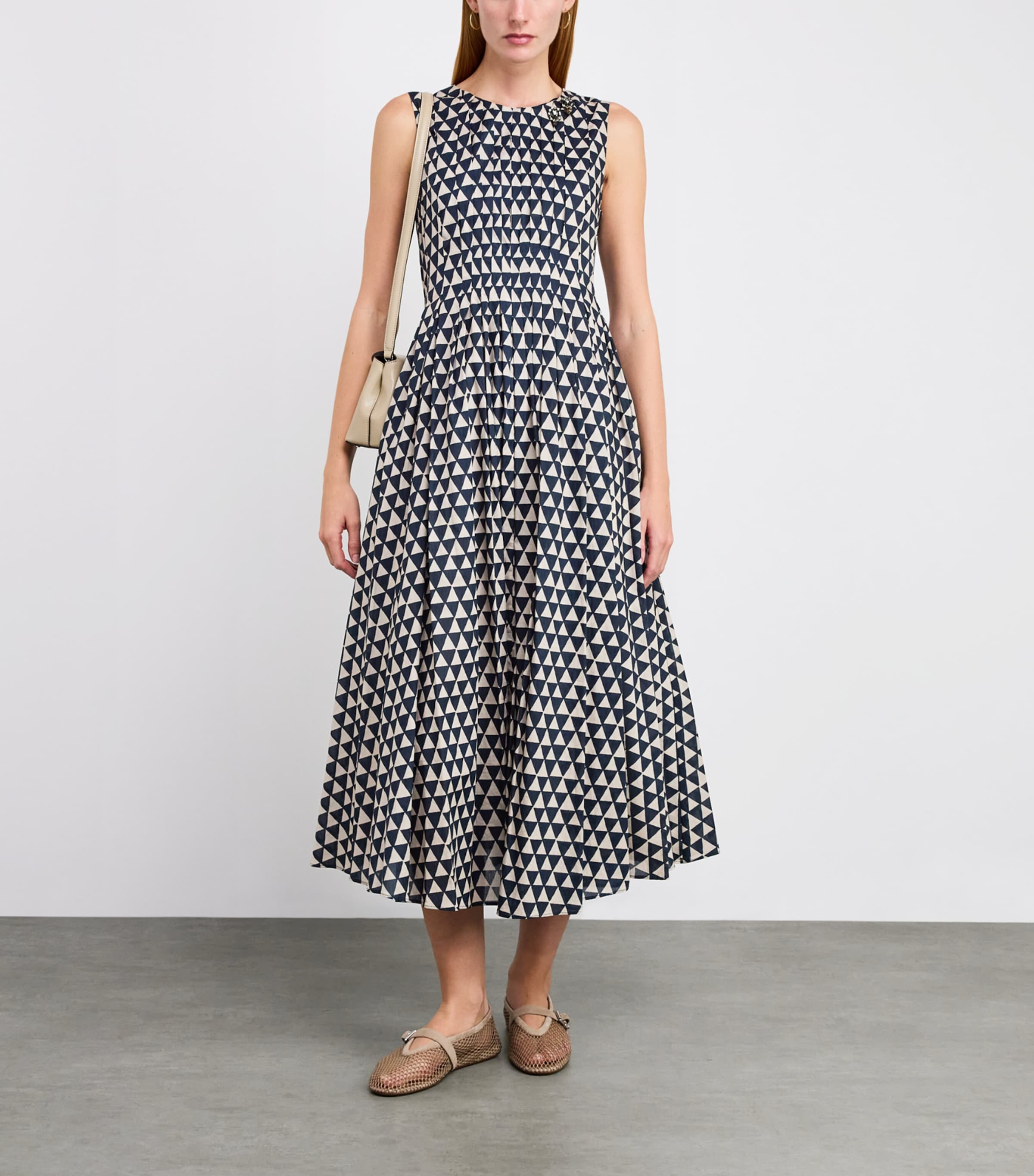 Cotton Voile Printed Midi Dress ULTRAMARINE Image 2