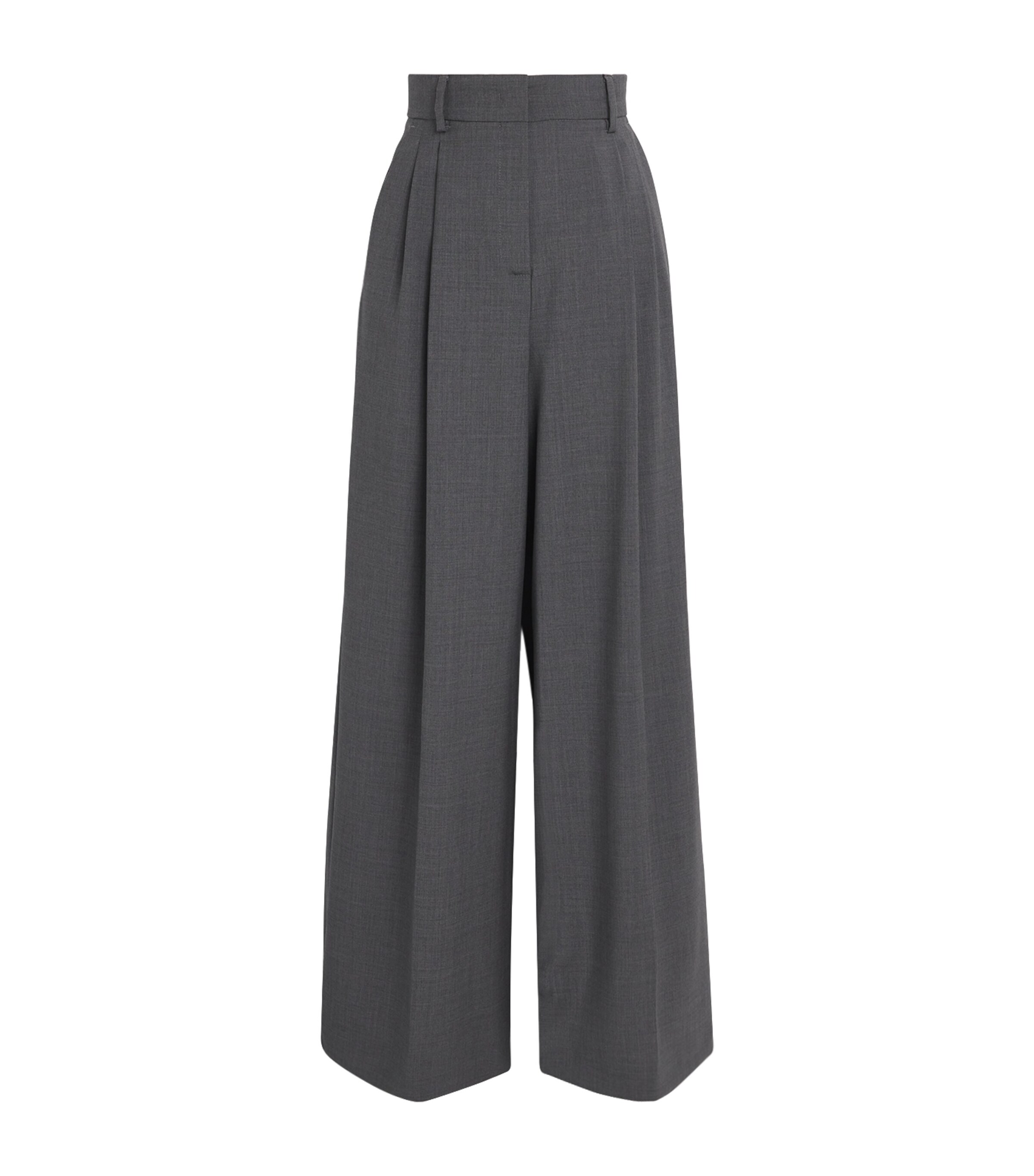 Weekend Max Mara Virgin Wool Wide-Leg Tailored Trousers | Women Clothing | Trousers | Tailored Trousers | Workwear | Designers | Weekend Max Mara