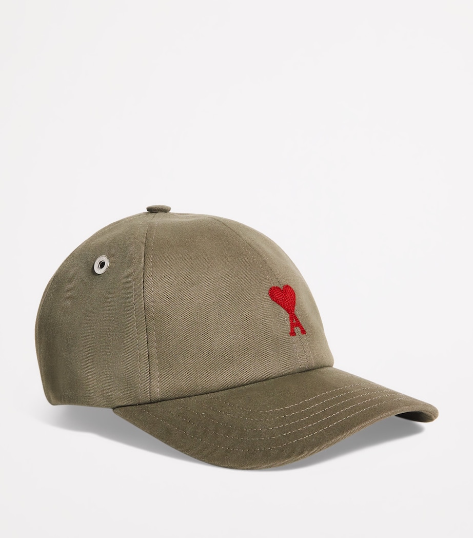 AMI Paris Embroidered Logo Baseball Cap Gris Image 2