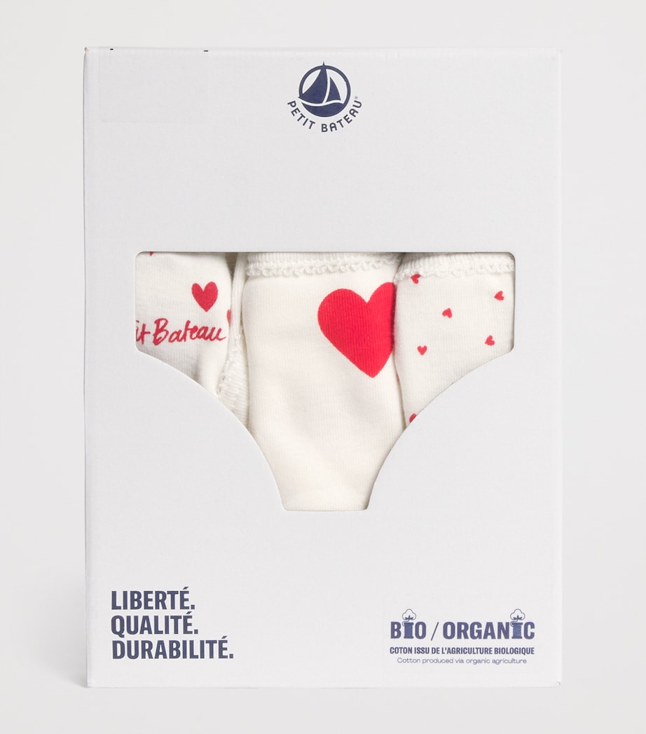 Set of 3 Cotton Heart Knickers (4-12 Years) 00 MULTI Image 3
