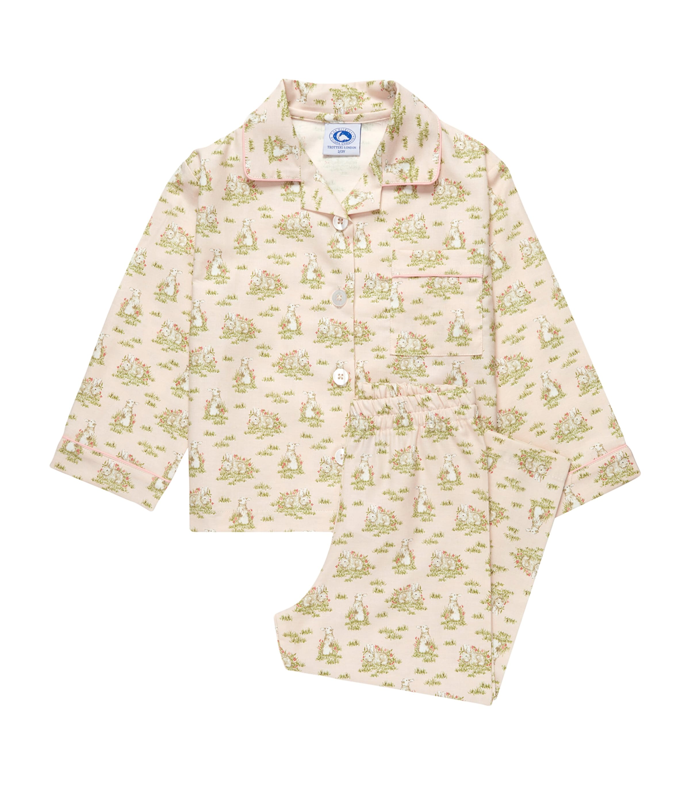 Trotters Kids' Cotton Beatrice Bunny Pyjama Set In Pink