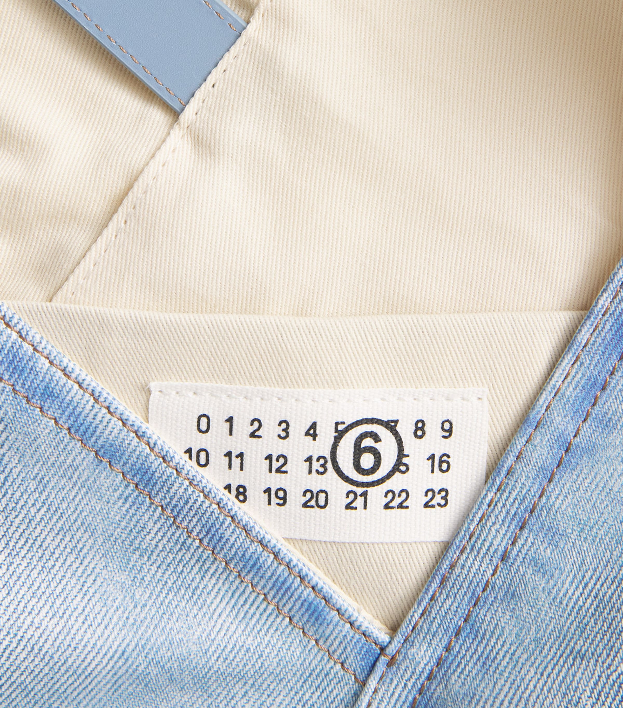 MM6 Maison Margiela Denim-Effect Classic Japanese Tote Bag Bleached Denim Image 6