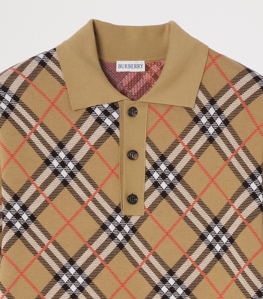 Burberry Mens Check Polo Shirt Sand Ip Check Image 2