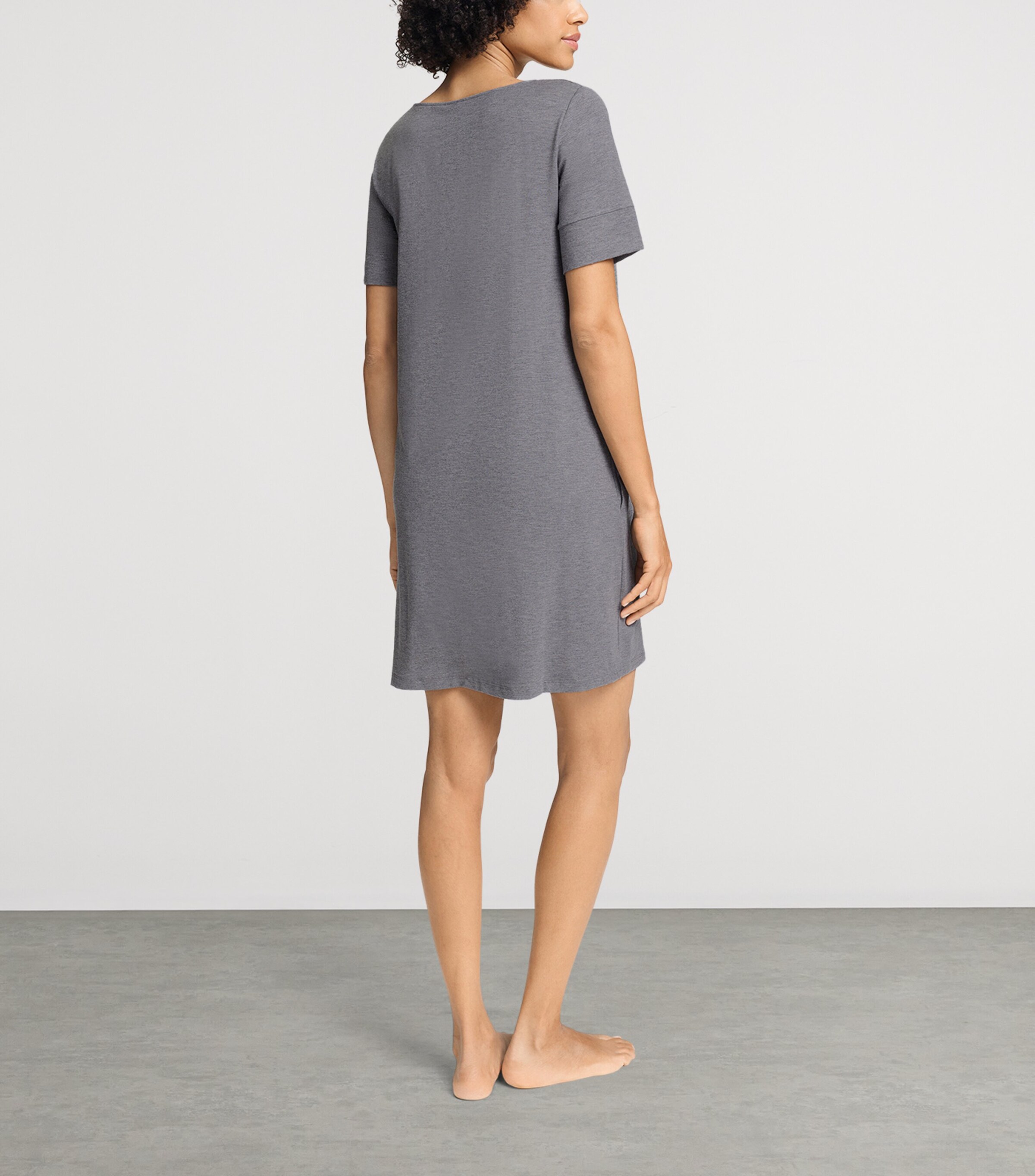 Hanro Womens Natural Elegance Nightdress Stone Melange Image 4
