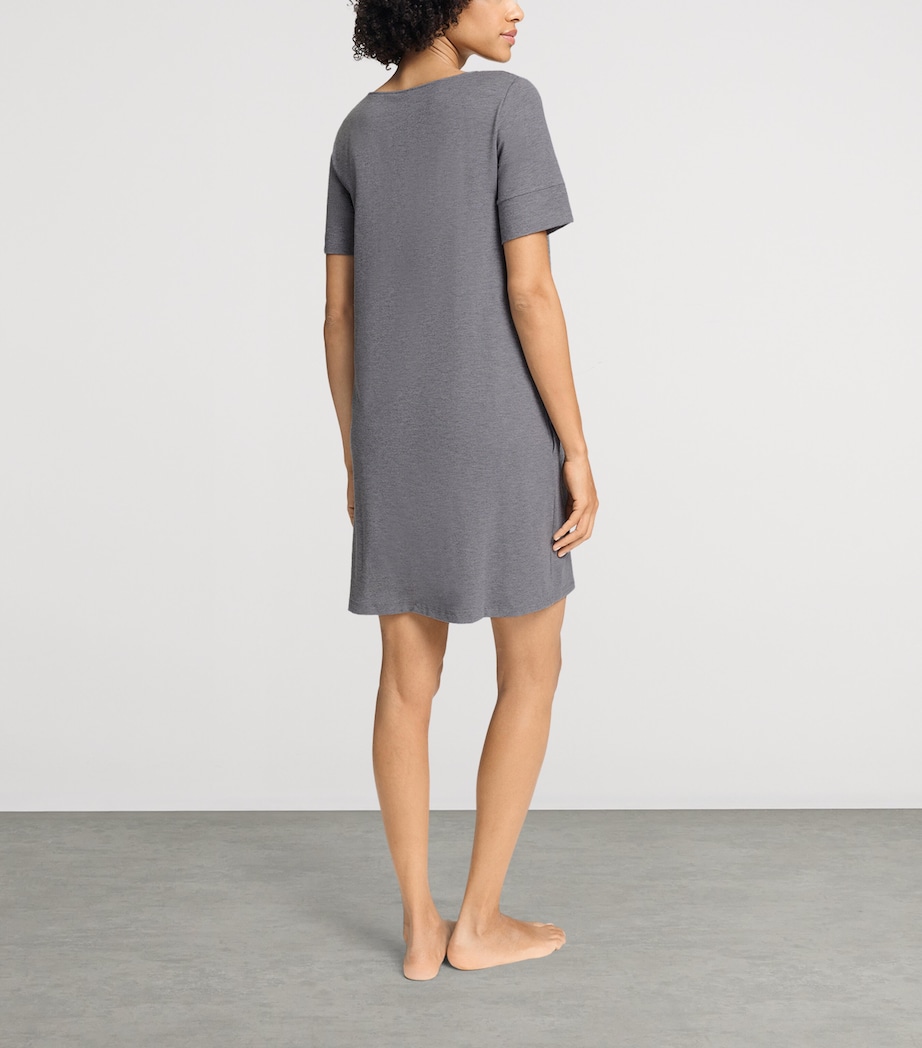 Hanro Womens Natural Elegance Nightdress Stone Melange Image 4