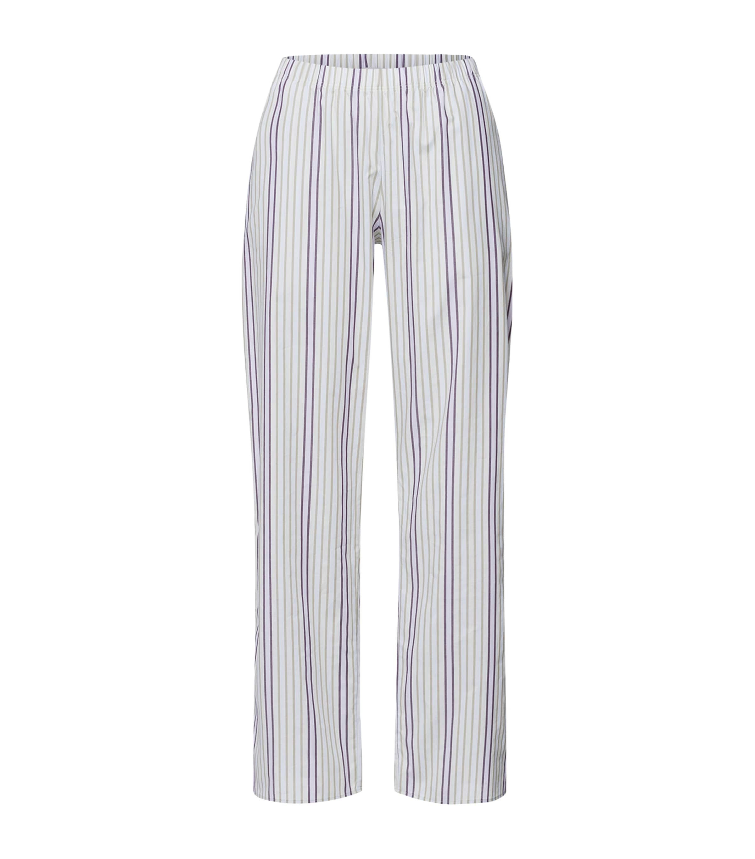 Hanro Cotton Stripe Pyjama Trousers In White