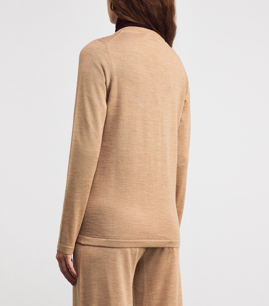 Merino Wool Cardigan 5038 CAMEL Image 4