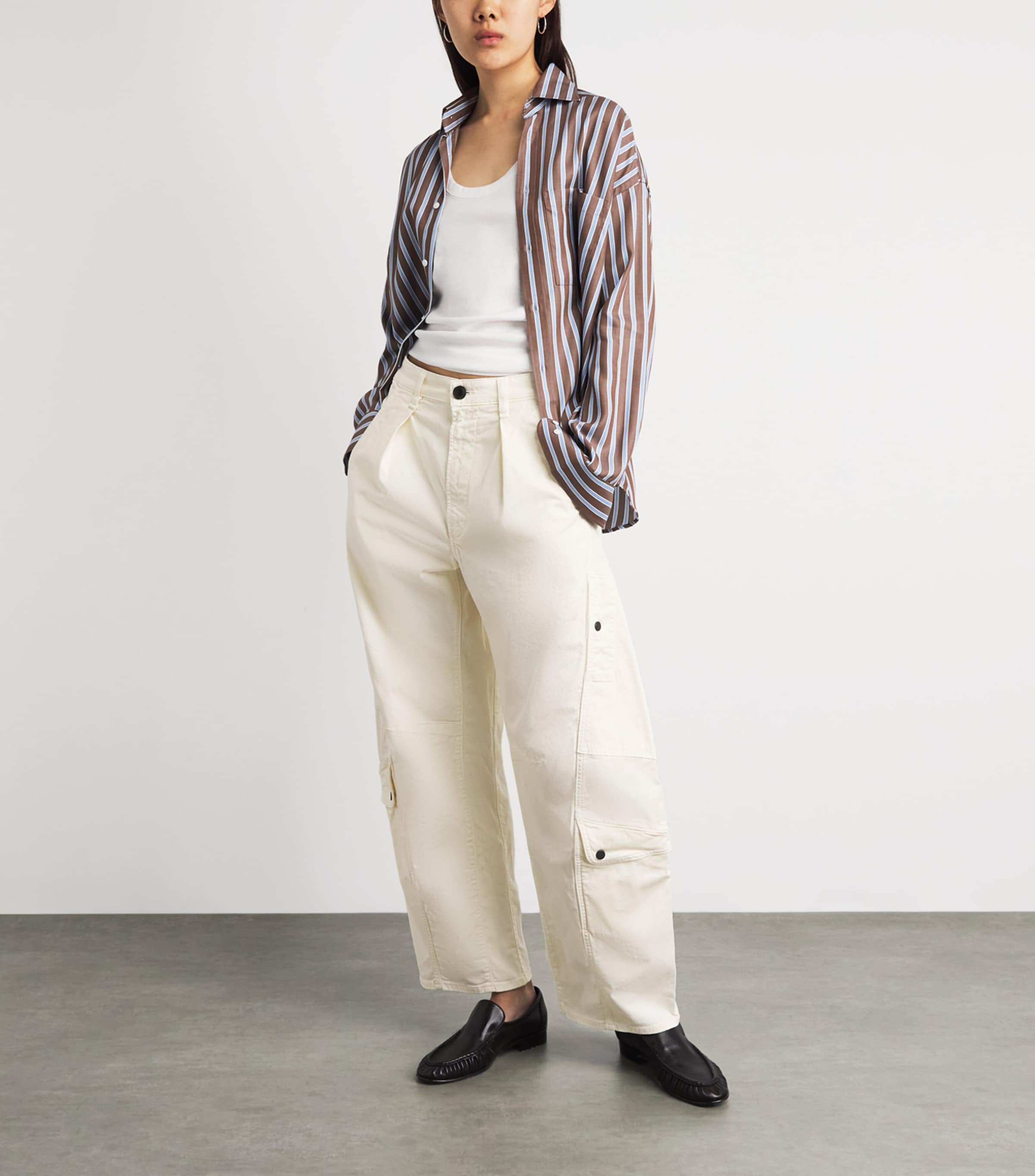 Citizens of Humanity Womens Organic Cotton Flight Trousers Plaster Image 2