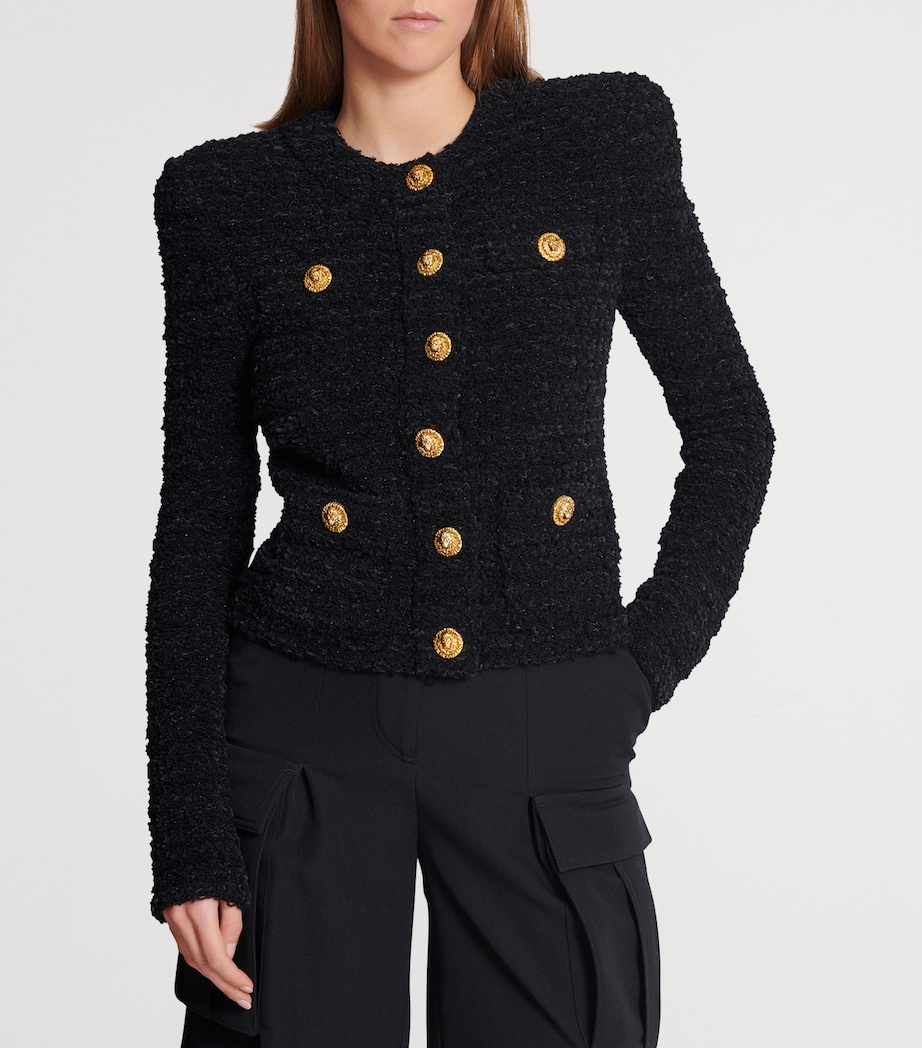 Tweed Button-Up Jacket 0PA NOIR Image 2