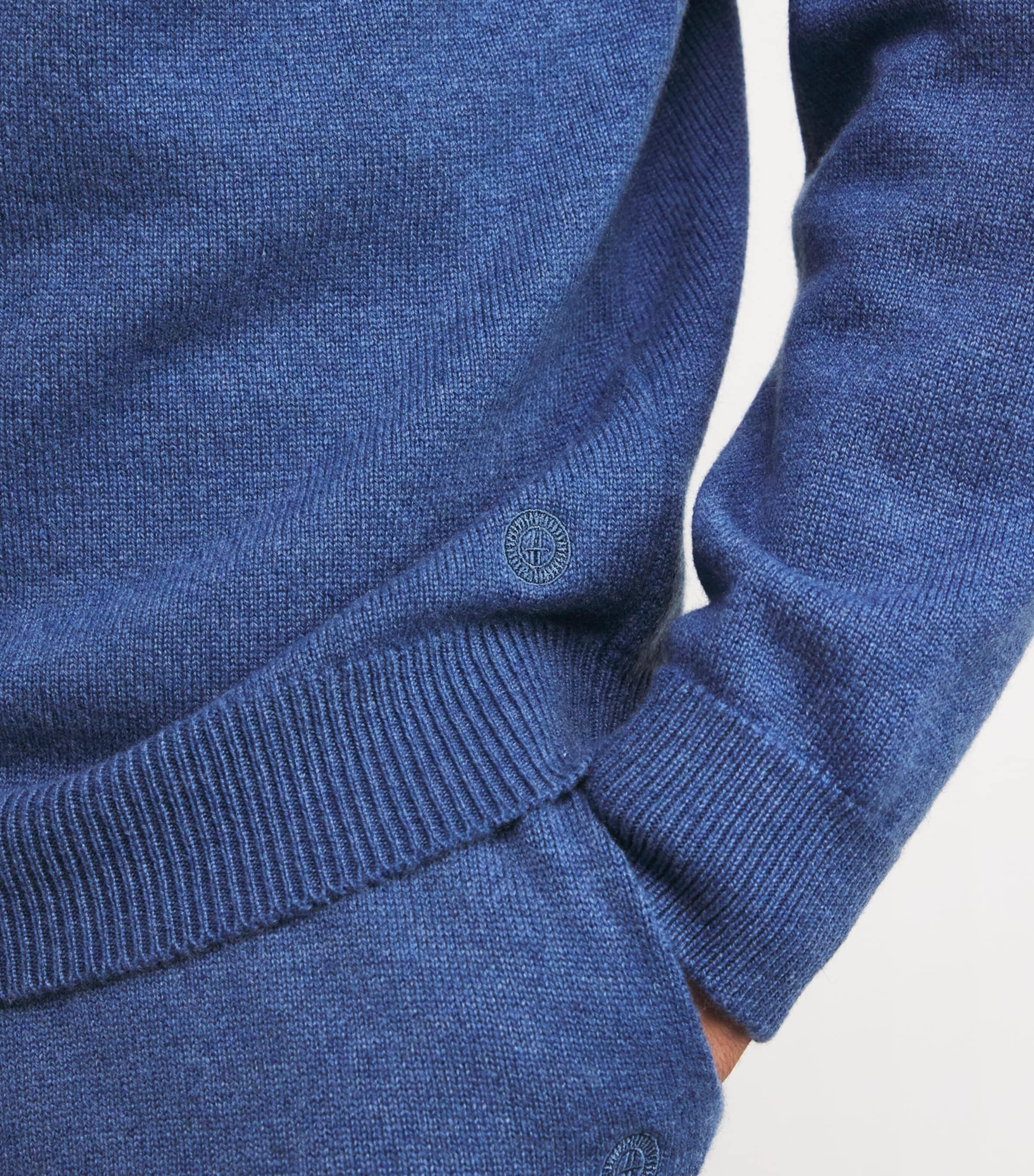 Harrods Mens Cashmere Hoodie Soft Denim Image 6