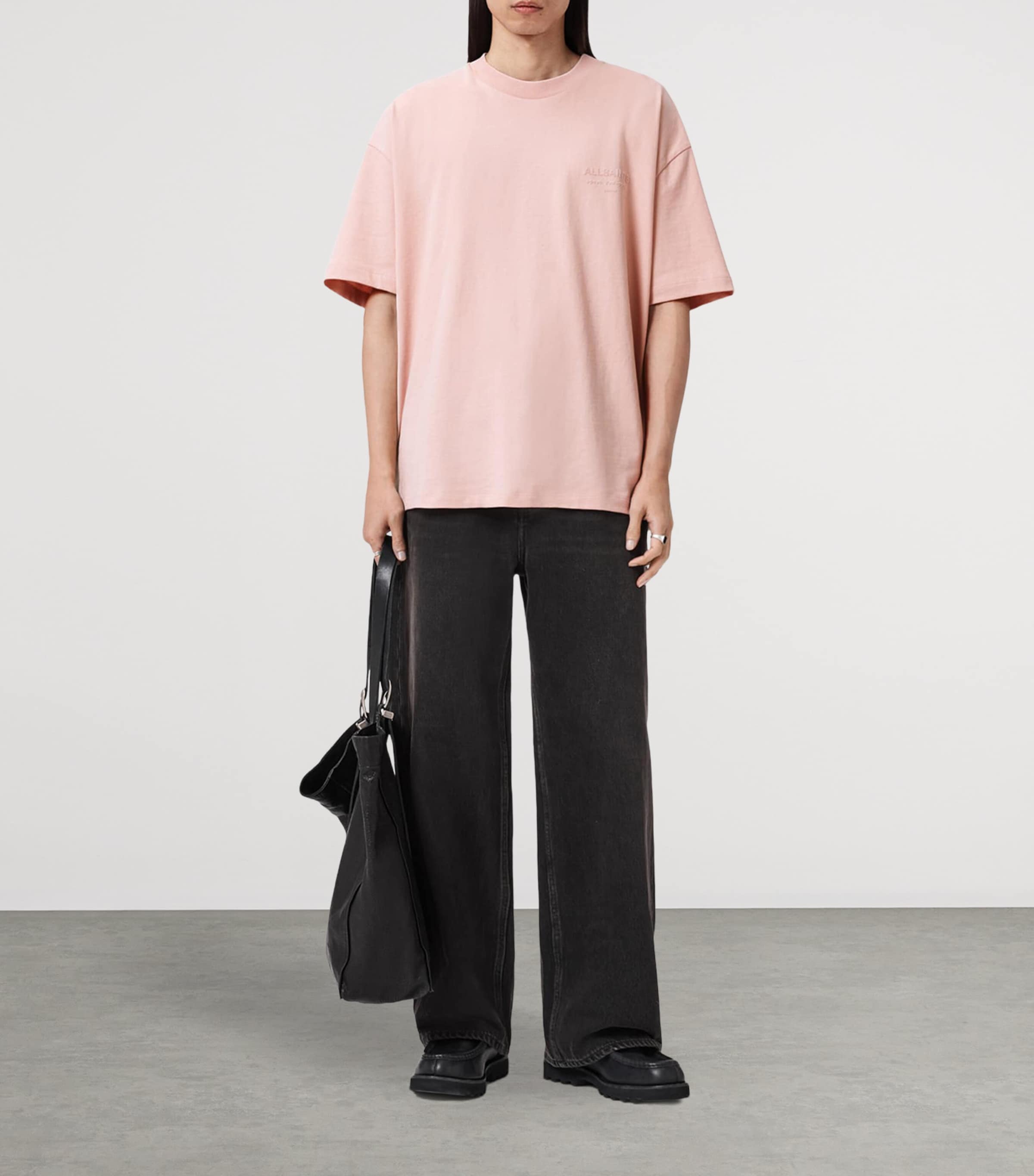 AllSaints Mens Organic Cotton Xander T-Shirt Sunbaked Pink Image 5