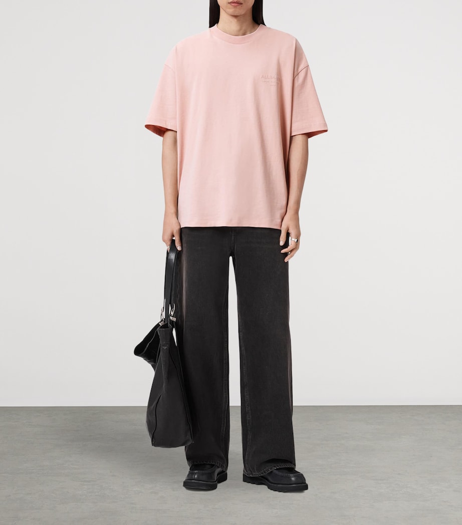 AllSaints Mens Organic Cotton Xander T-Shirt Sunbaked Pink Image 5