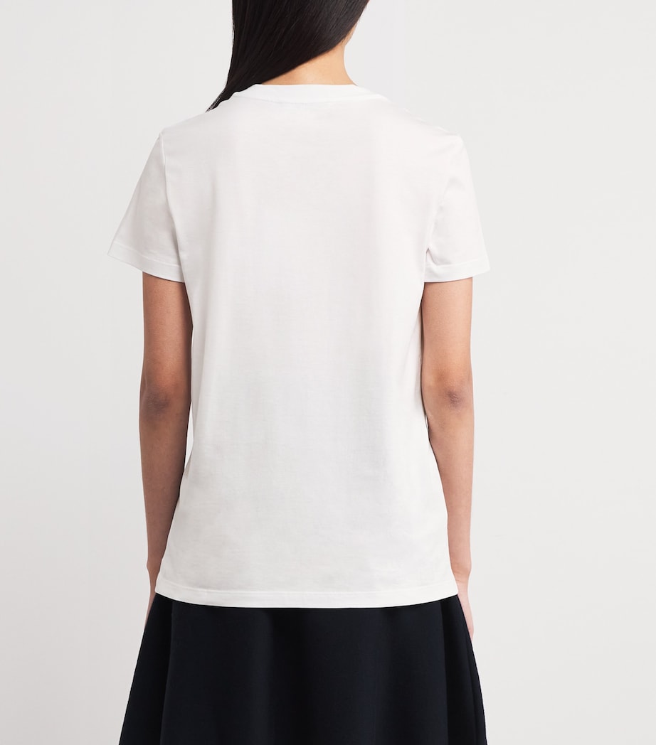 Cotton Embroidered T-Shirt WHITE Image 4