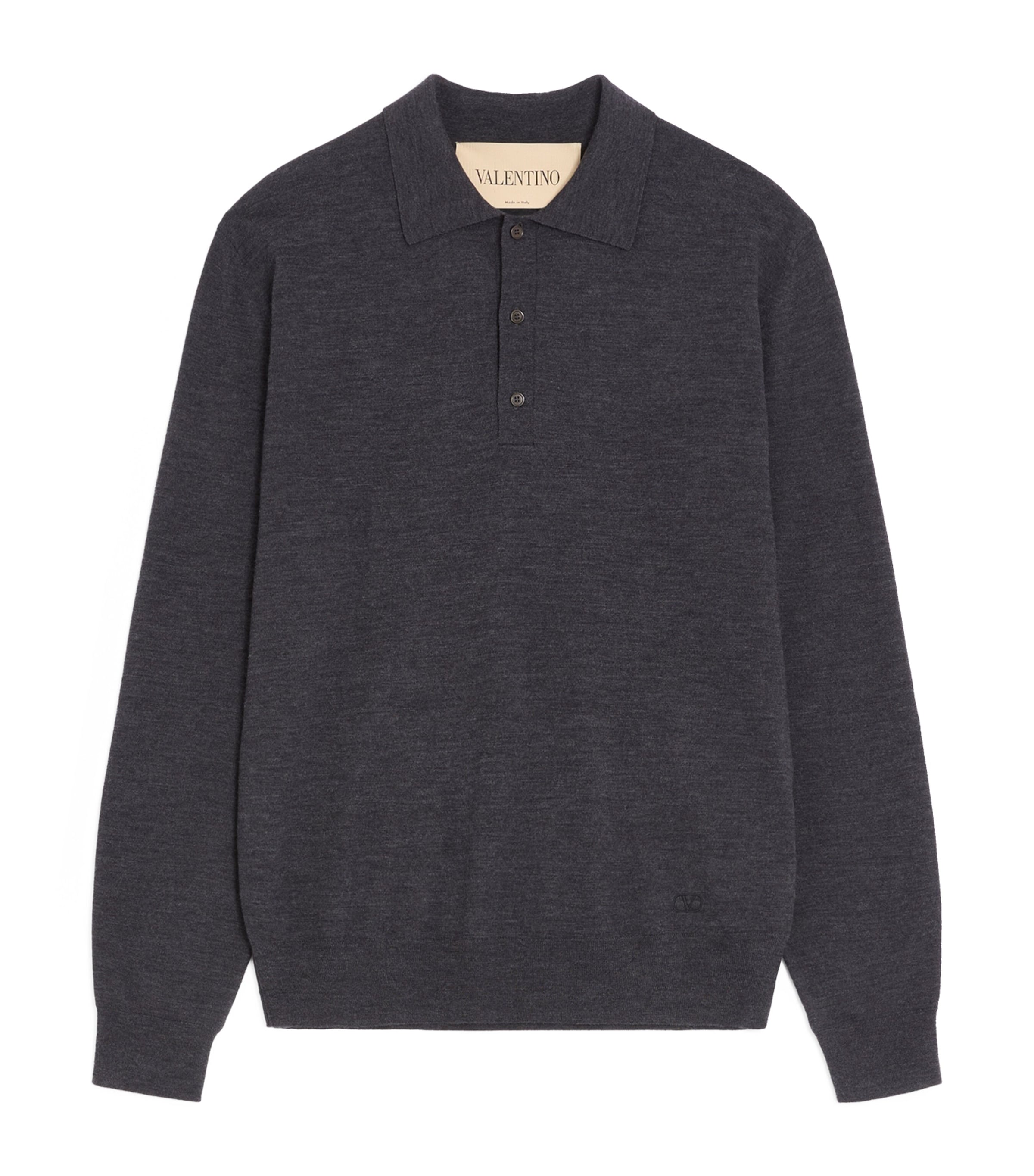 Valentino Mens Virgin Wool VLogo Signature Polo Shirt Image 1