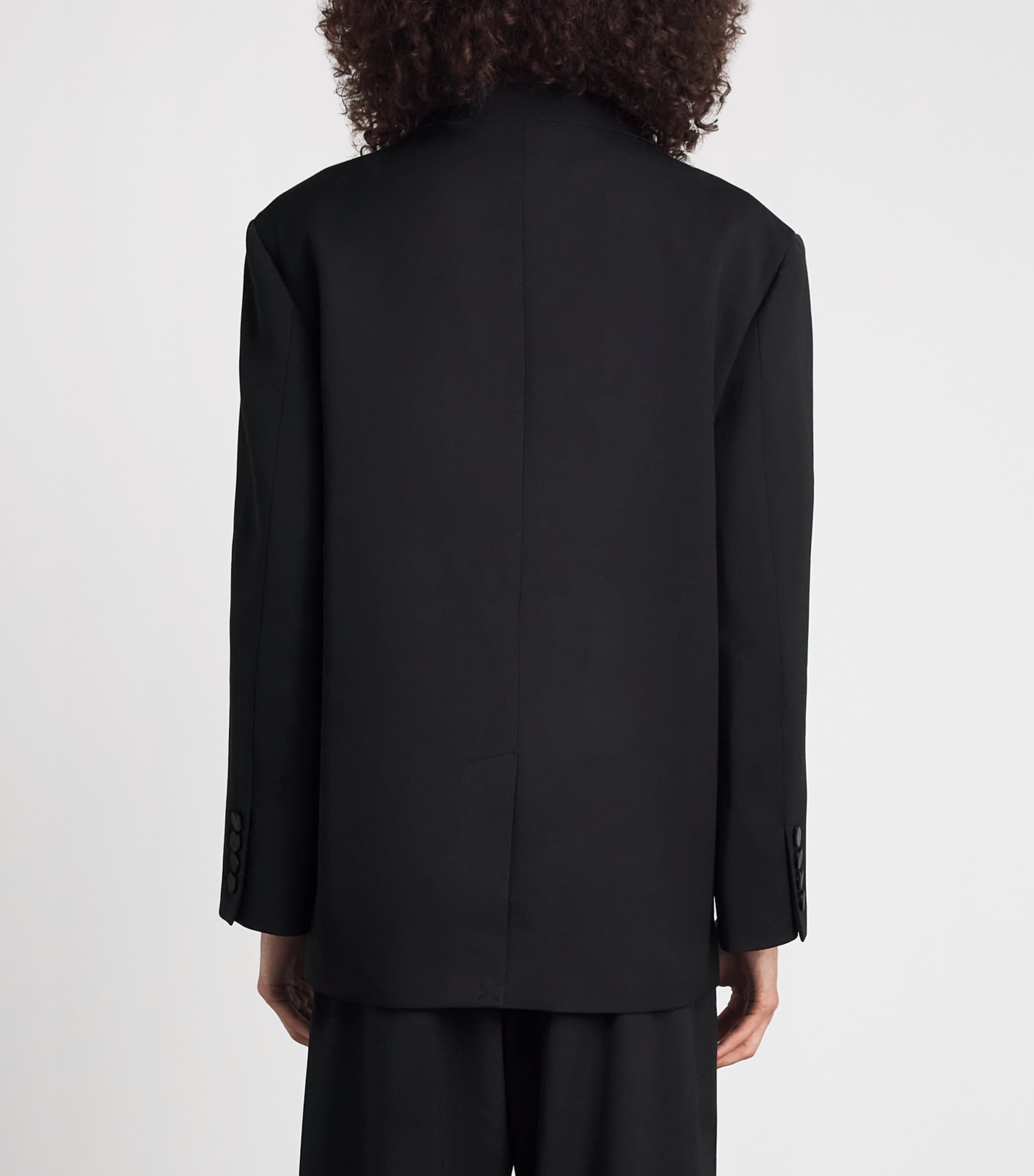 ME+EM Womens Wool-Blend Contour Tux Blazer Black Image 5