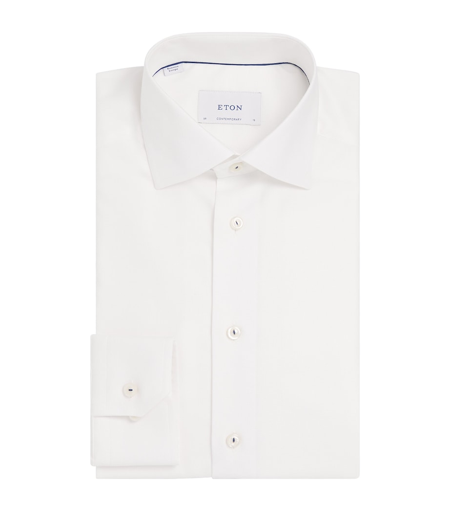 Cotton-Blend Oxford Shirt WHITE SOLID Image 1