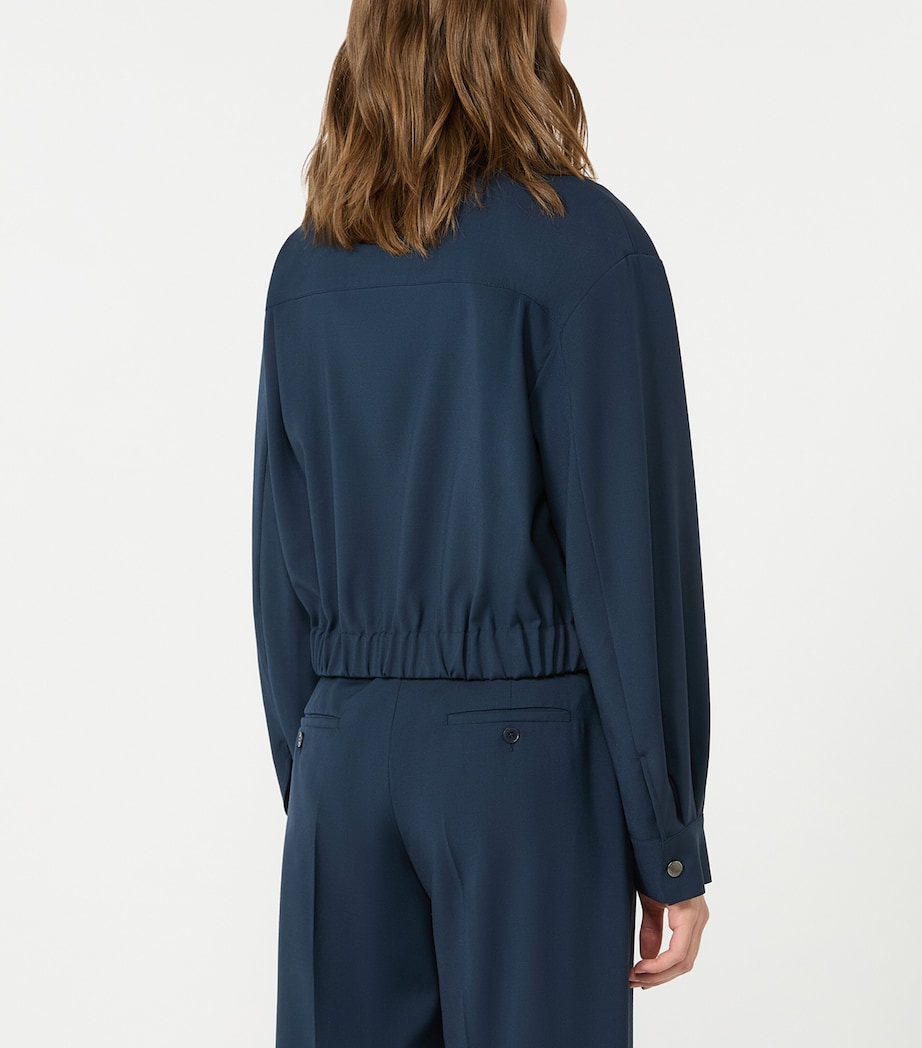 Weekend Max Mara Womens Virgin Wool Jacket Navy Image 3