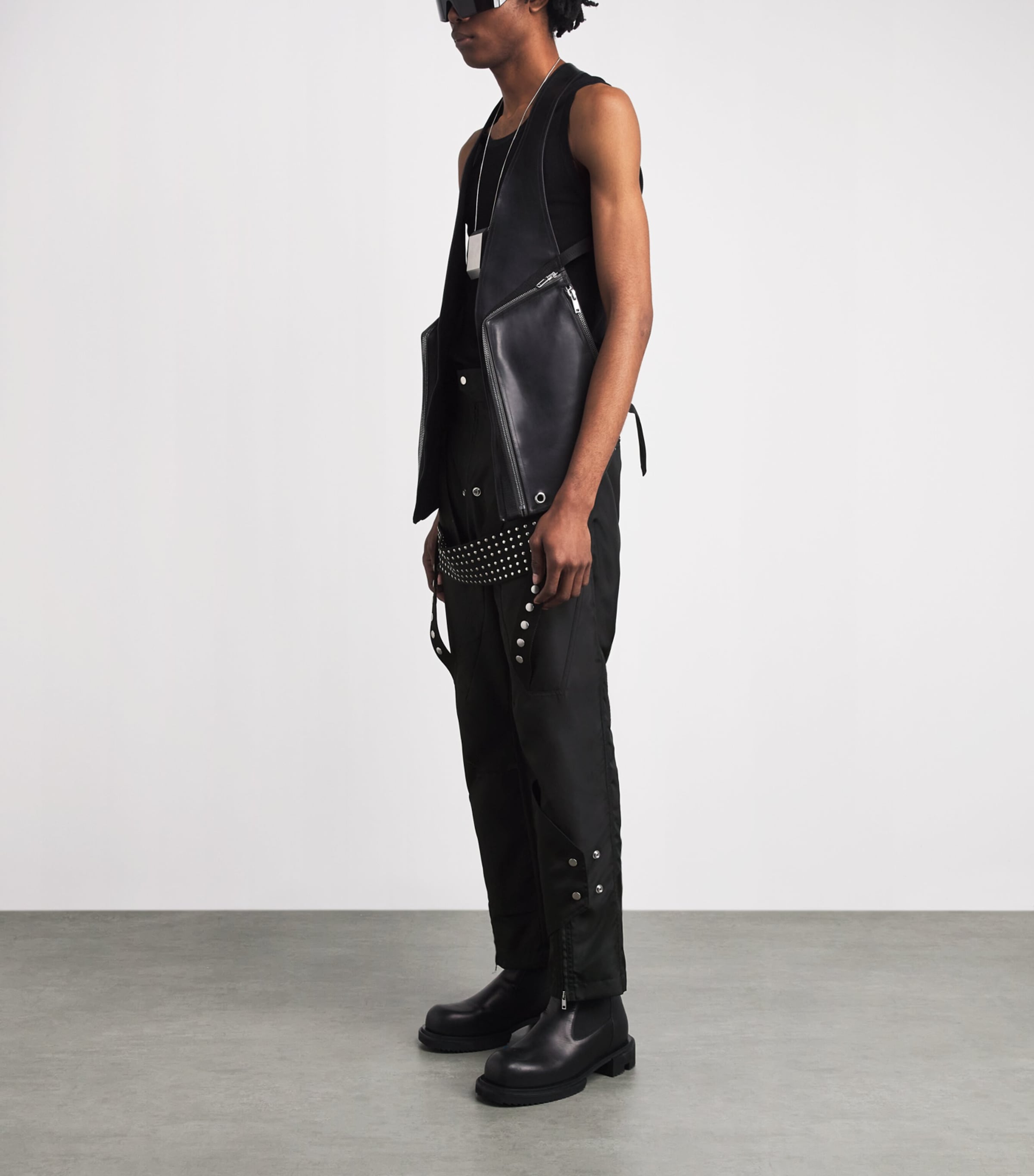 Rick Owens Mens Megastrapped Moto Trousers Black Image 2