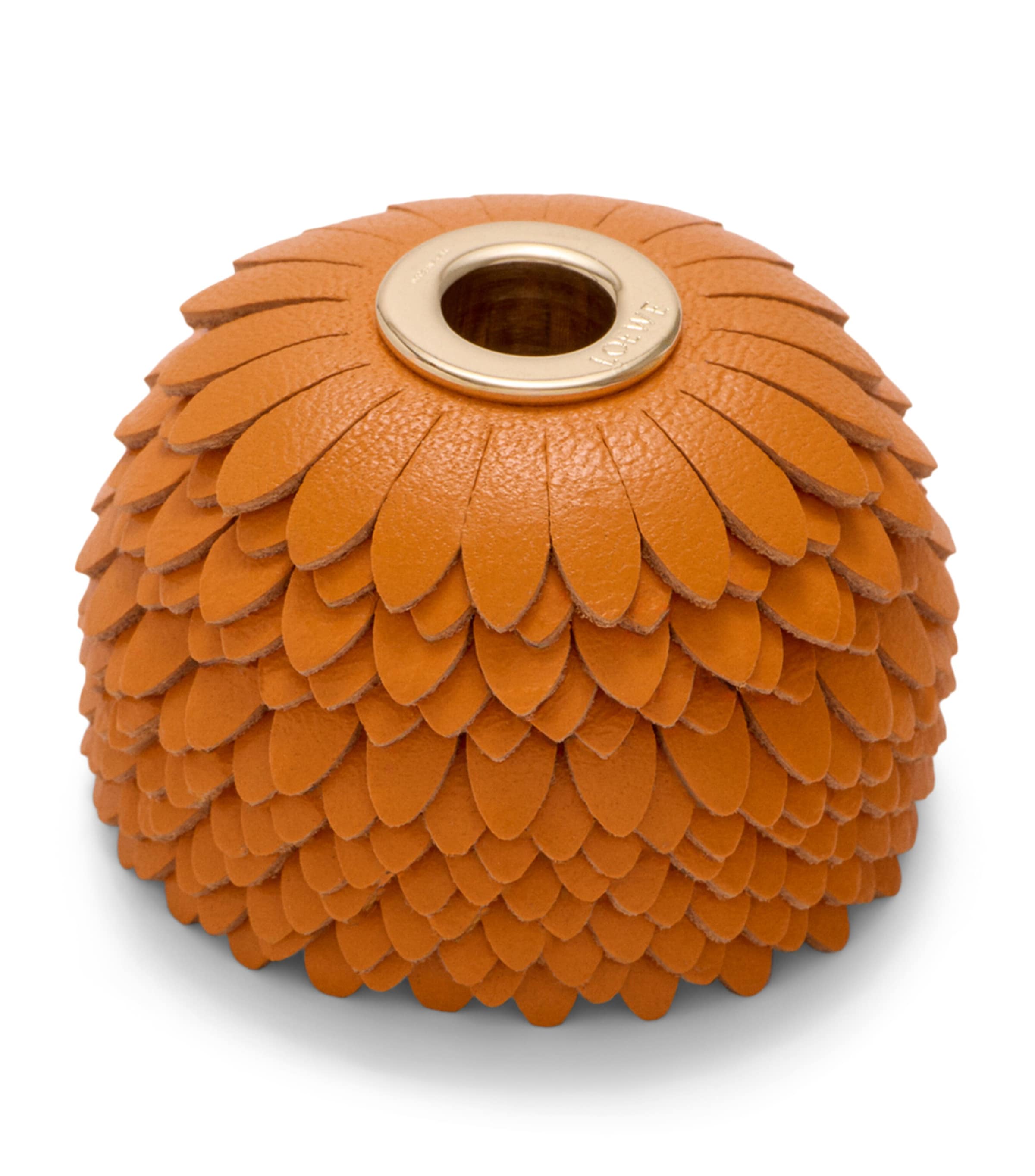 Loewe Leather Surplus Flower Dice Bag Charm In Orange