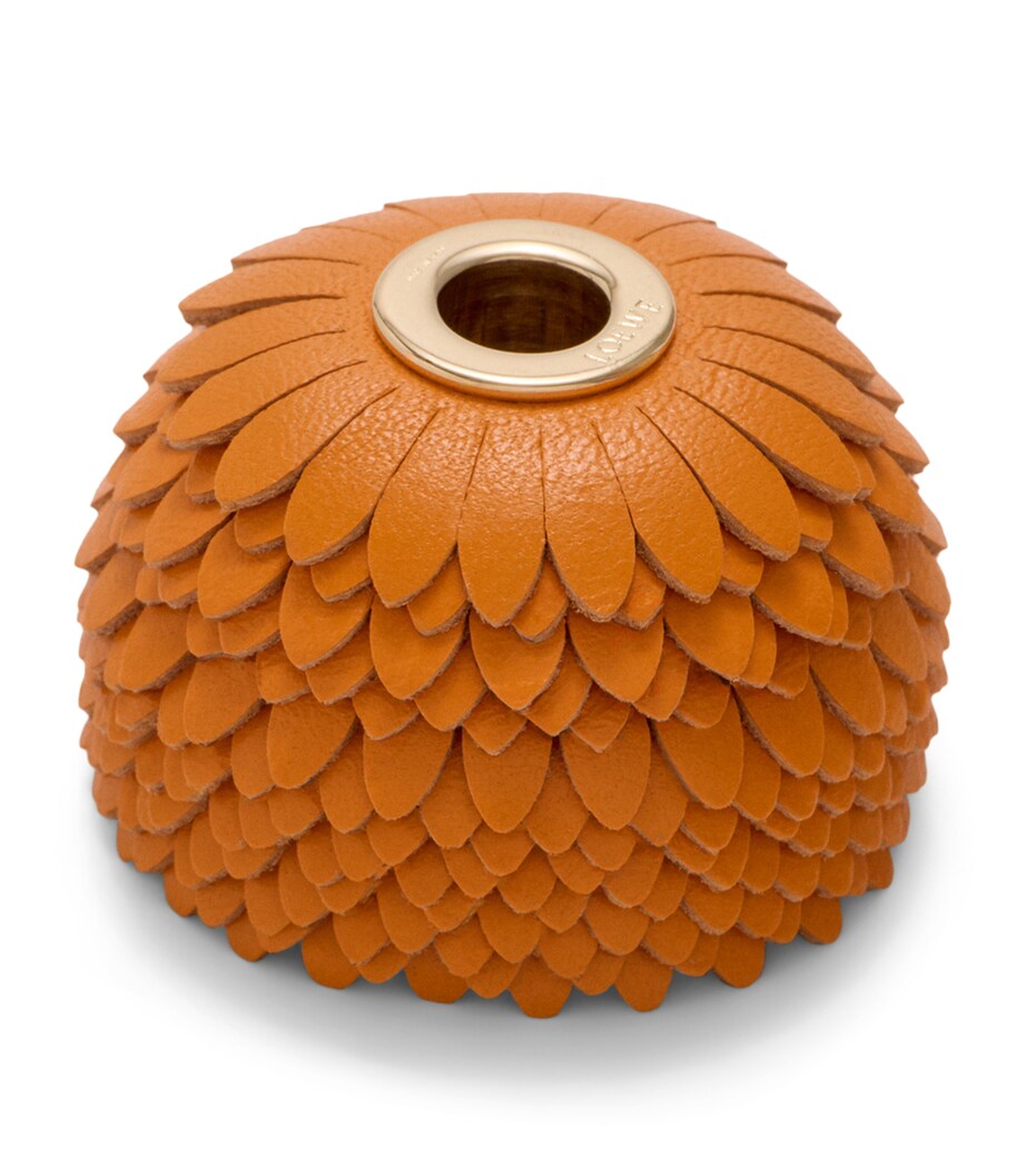 LOEWE Leather Surplus Flower Dice Bag Charm Orange Image 1